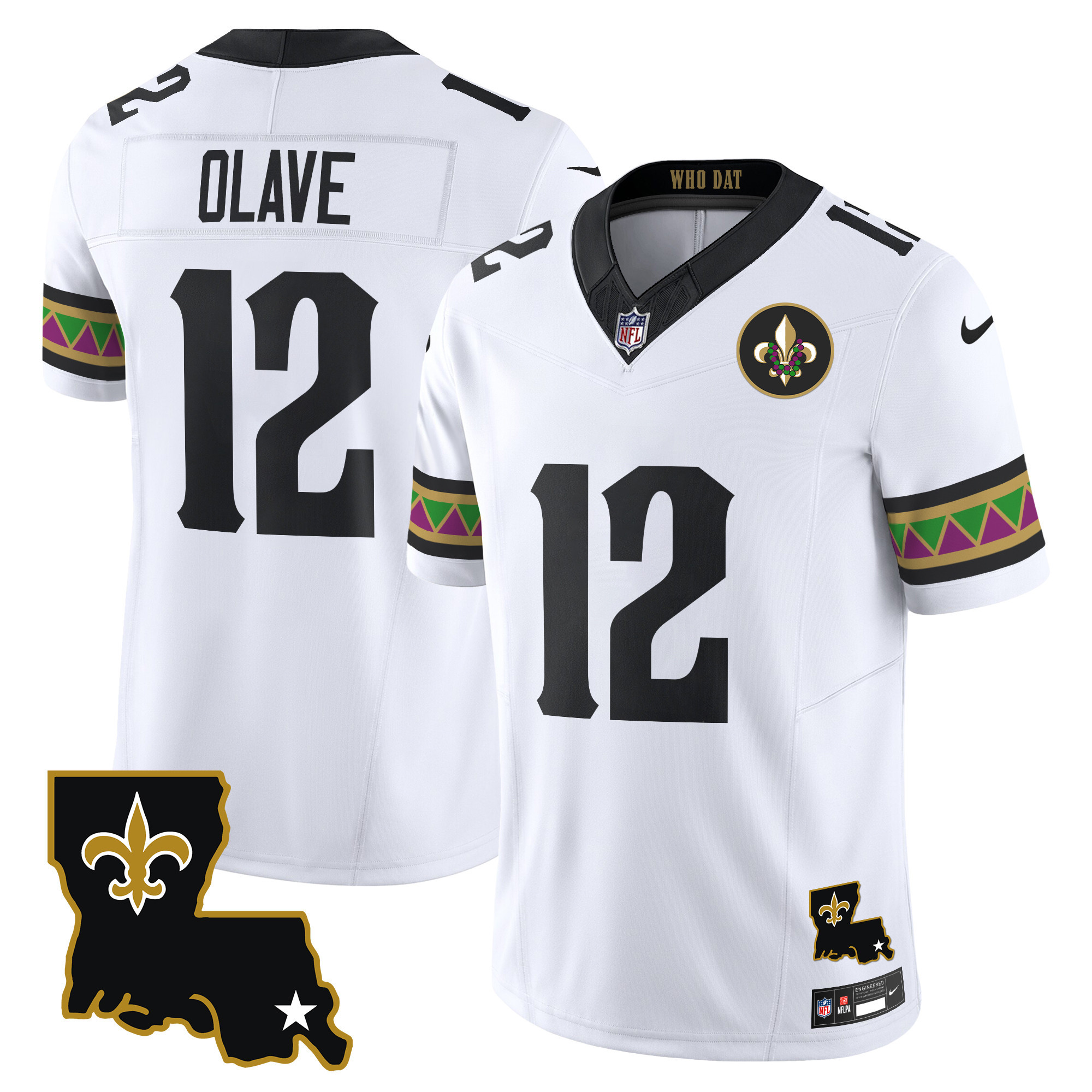 Men’s New Orleans Saints Mardi Gras Vapor Limited Jersey – All Stitched