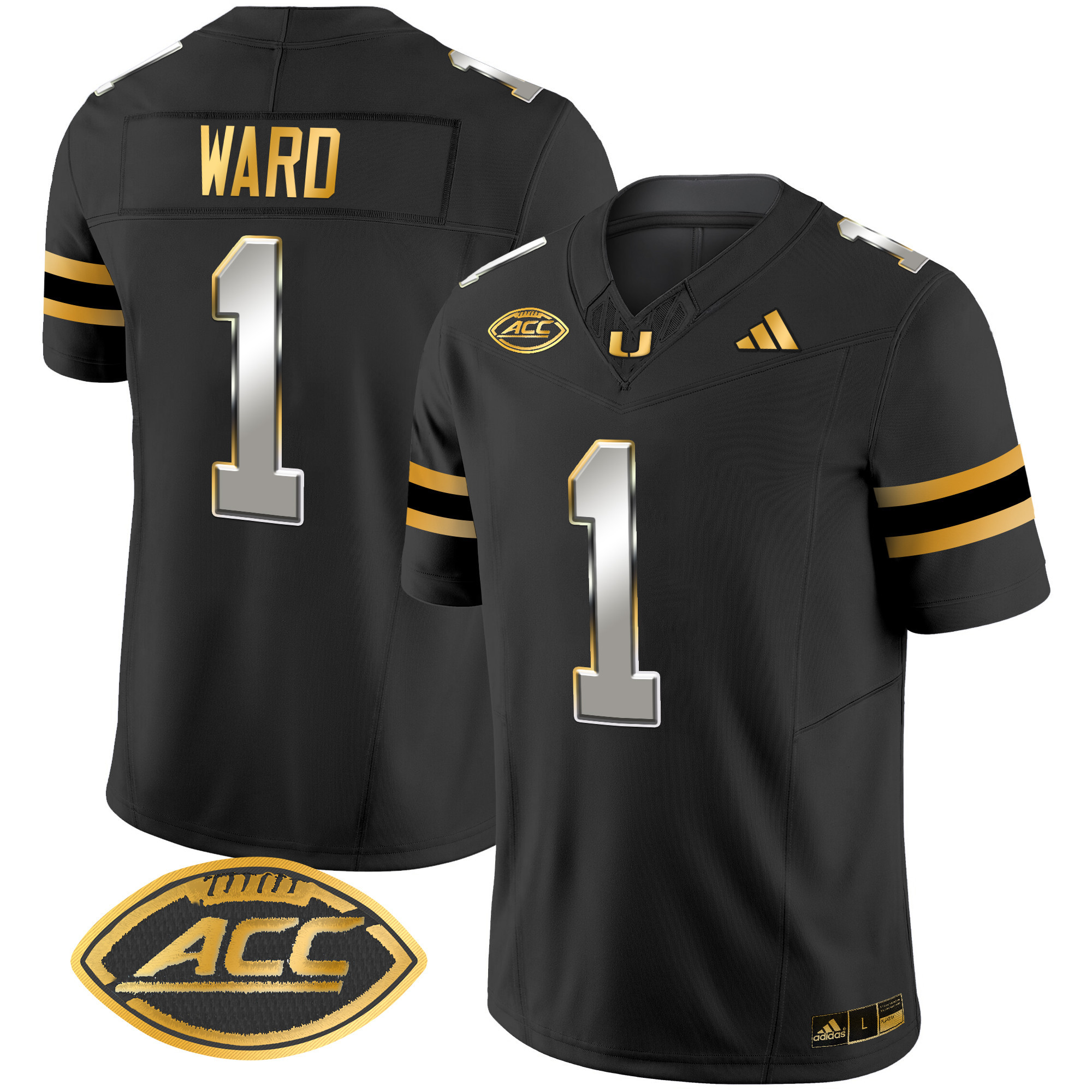 Men’s Miami Hurricanes 2024 Gold Vapor Limited Jersey – All Stitched