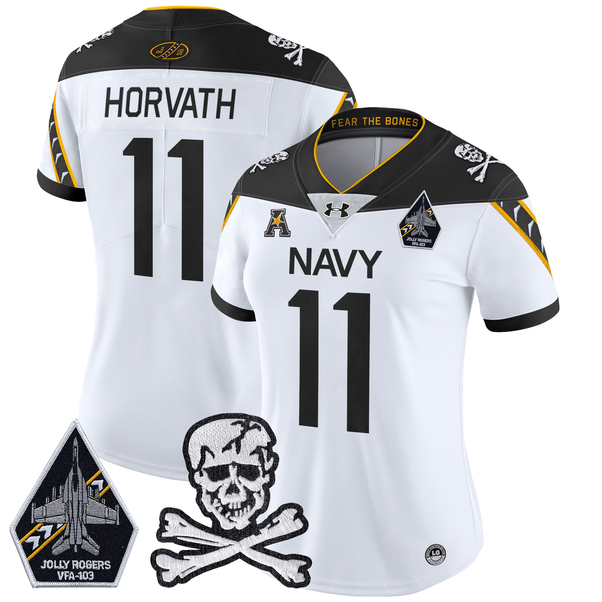 Women’s Navy Midshipmen 2024 Vapor Limited Jersey – All Stitched