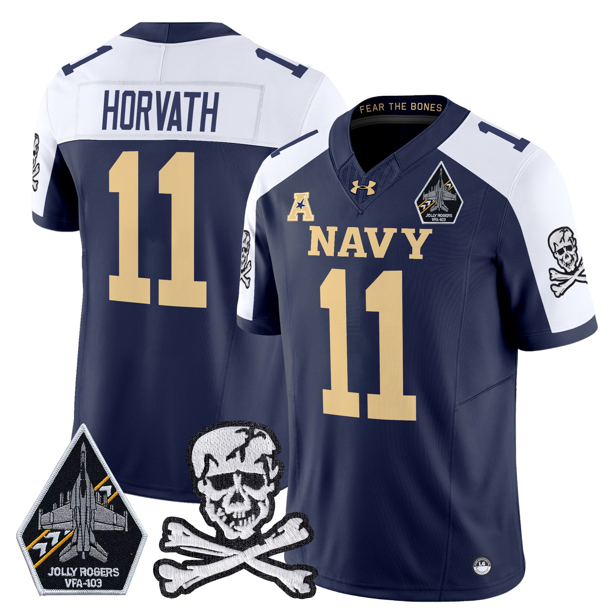 Men’s Navy Midshipmen 2024 Vapor Limited Jersey V3 – All Stitched