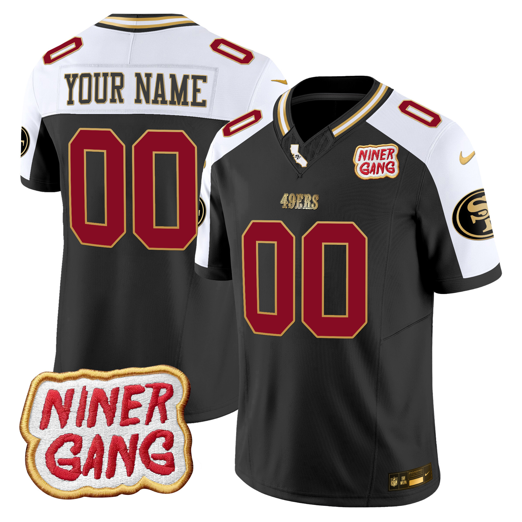 San Francisco 49ers 2024 Niner Gang Patch Vapor Custom Jersey V2 – All Stitched