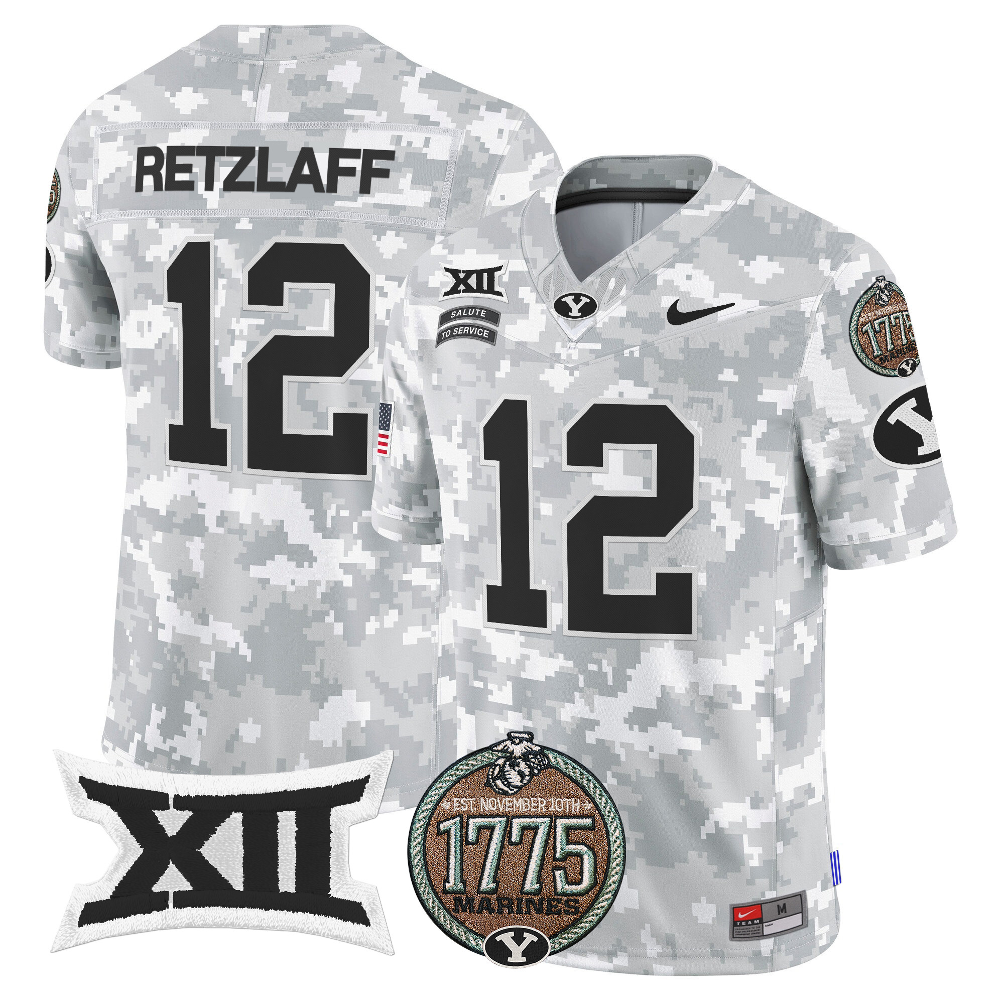 Men’s BYU Cougars 2024 Salute to Service Establishment Year Patch Vapor Limited Jersey – All Stitched