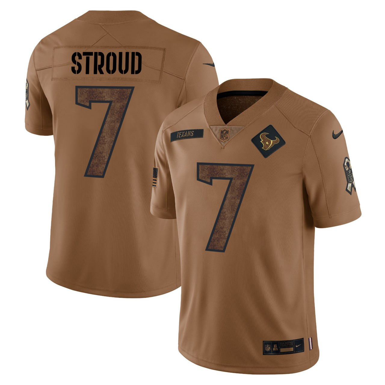 C.J. Stroud #7 Houston Texans Salute Jersey – All Stitched