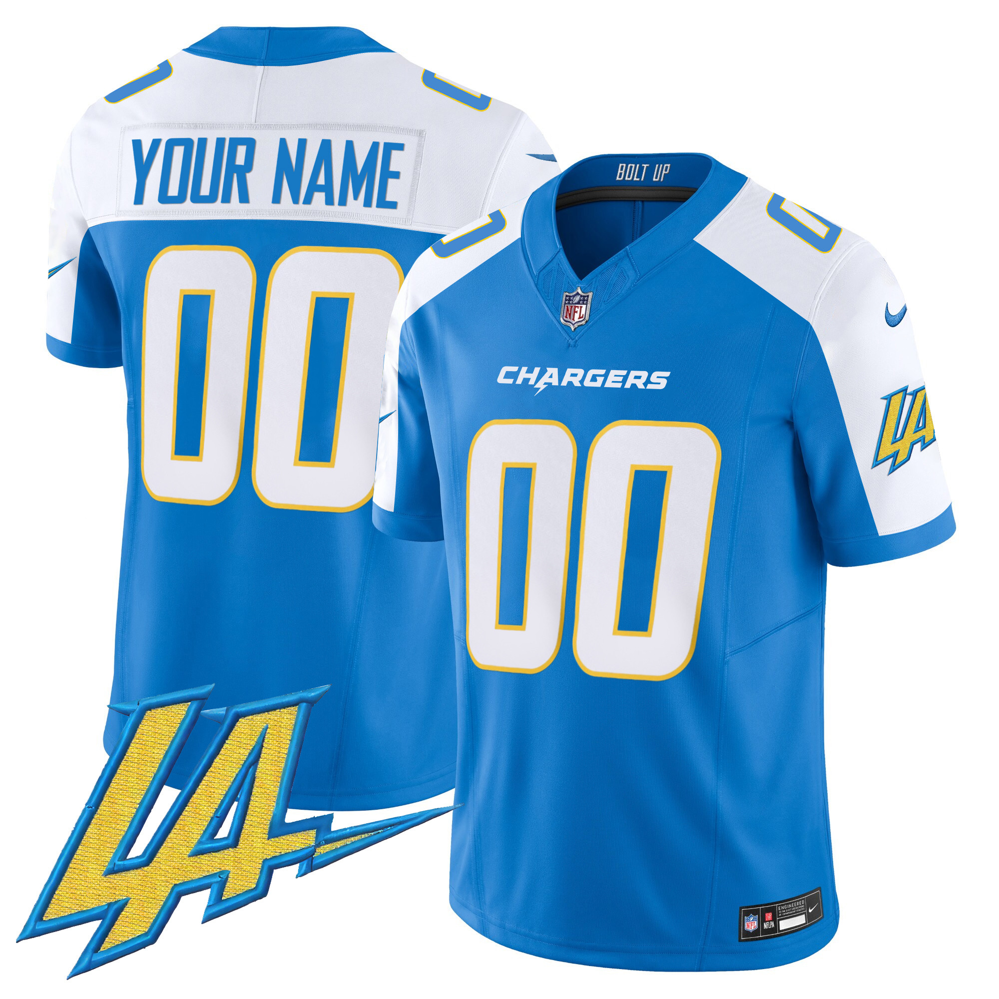 Los Angeles Chargers Vapor Limited Custom Jersey V2 – All Stitched