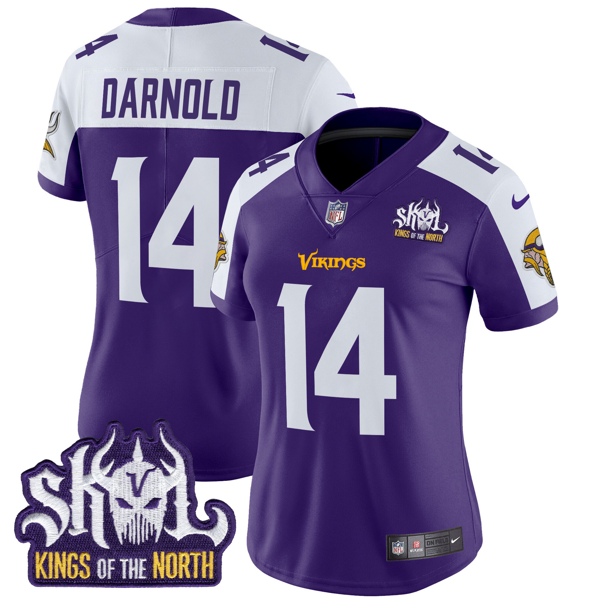 Women’s Minnesota Vikings King Of The North Patch Vapor Limited Jersey – All Stitched