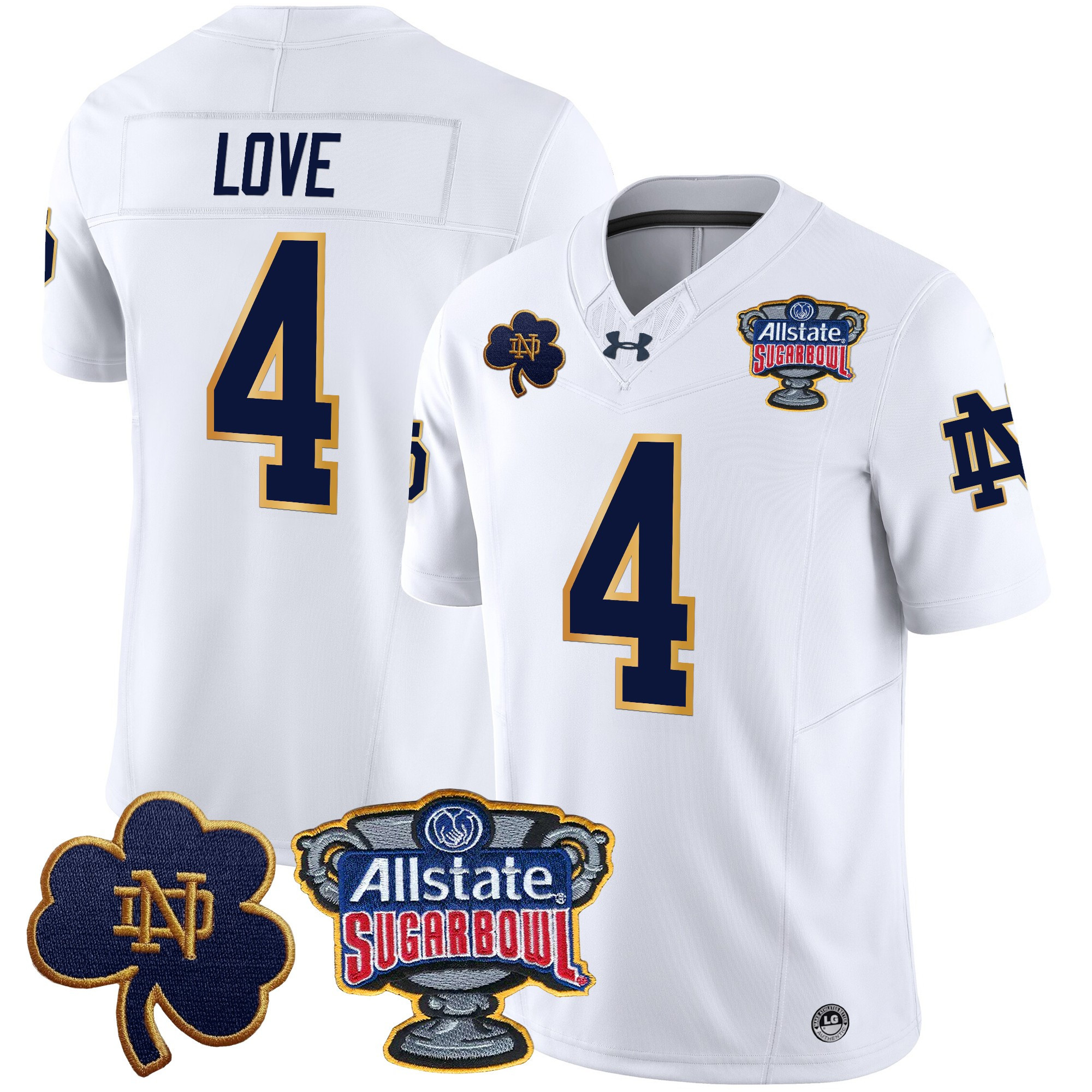 Men’s Notre Dame Fighting Irish 2024 Sugar Bowl Patch Vapor Limited Jersey V2 – All Stitched