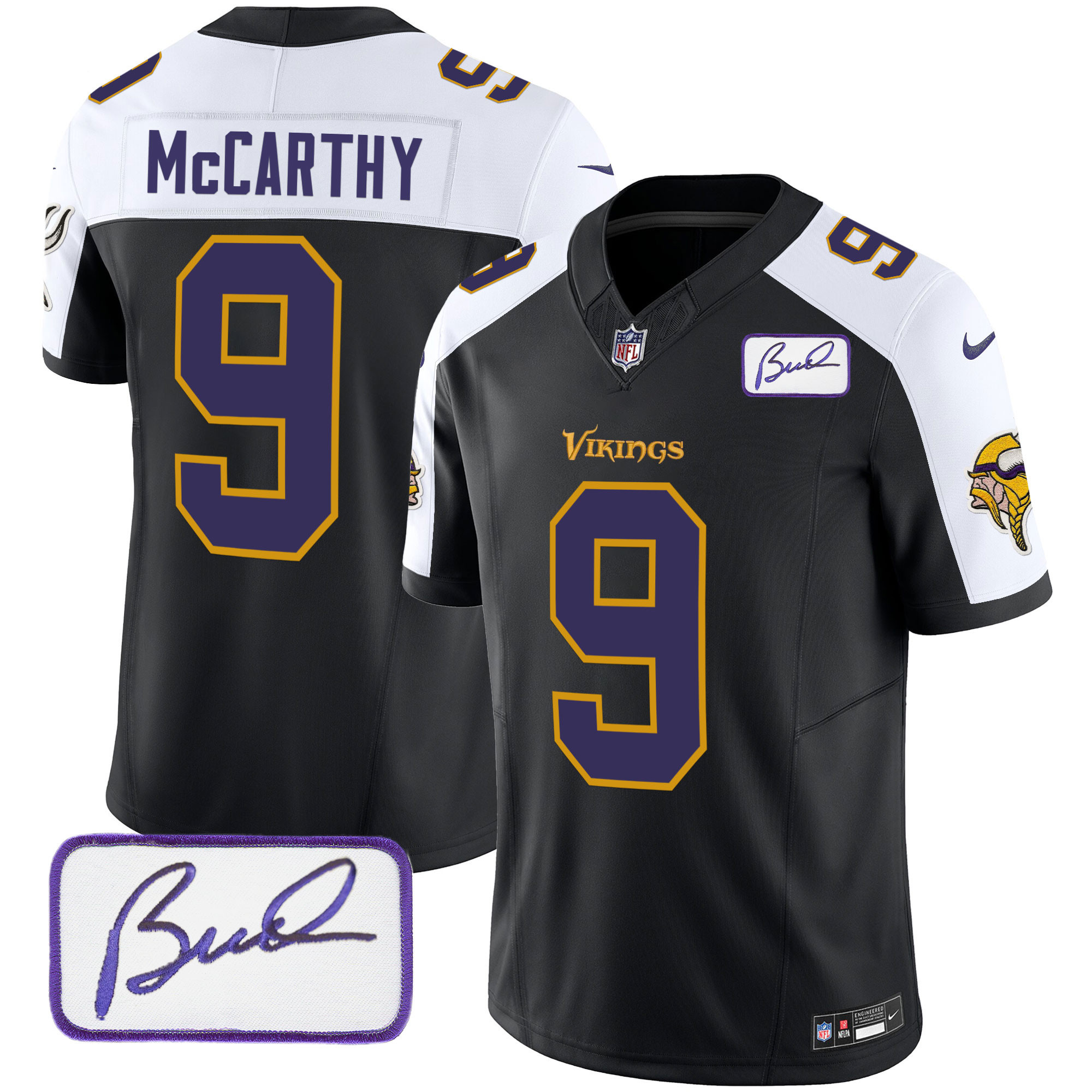 Men’s Minnesota Vikings Bud Grant Patch Classic Limited Jersey V6 – All Stitched