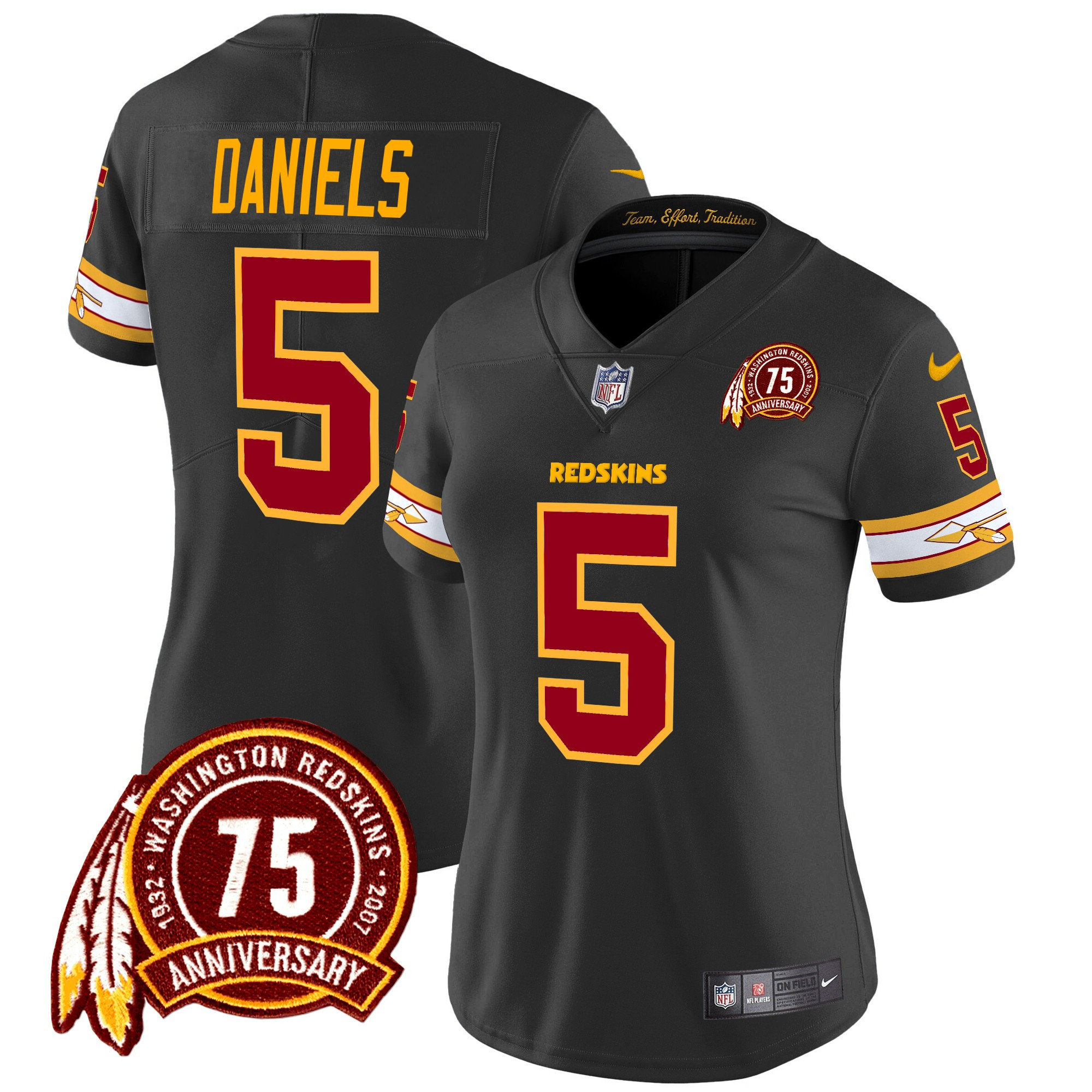 Women’s Washington Redskins 75th Patch Vapor Limited Jersey – All Stitched