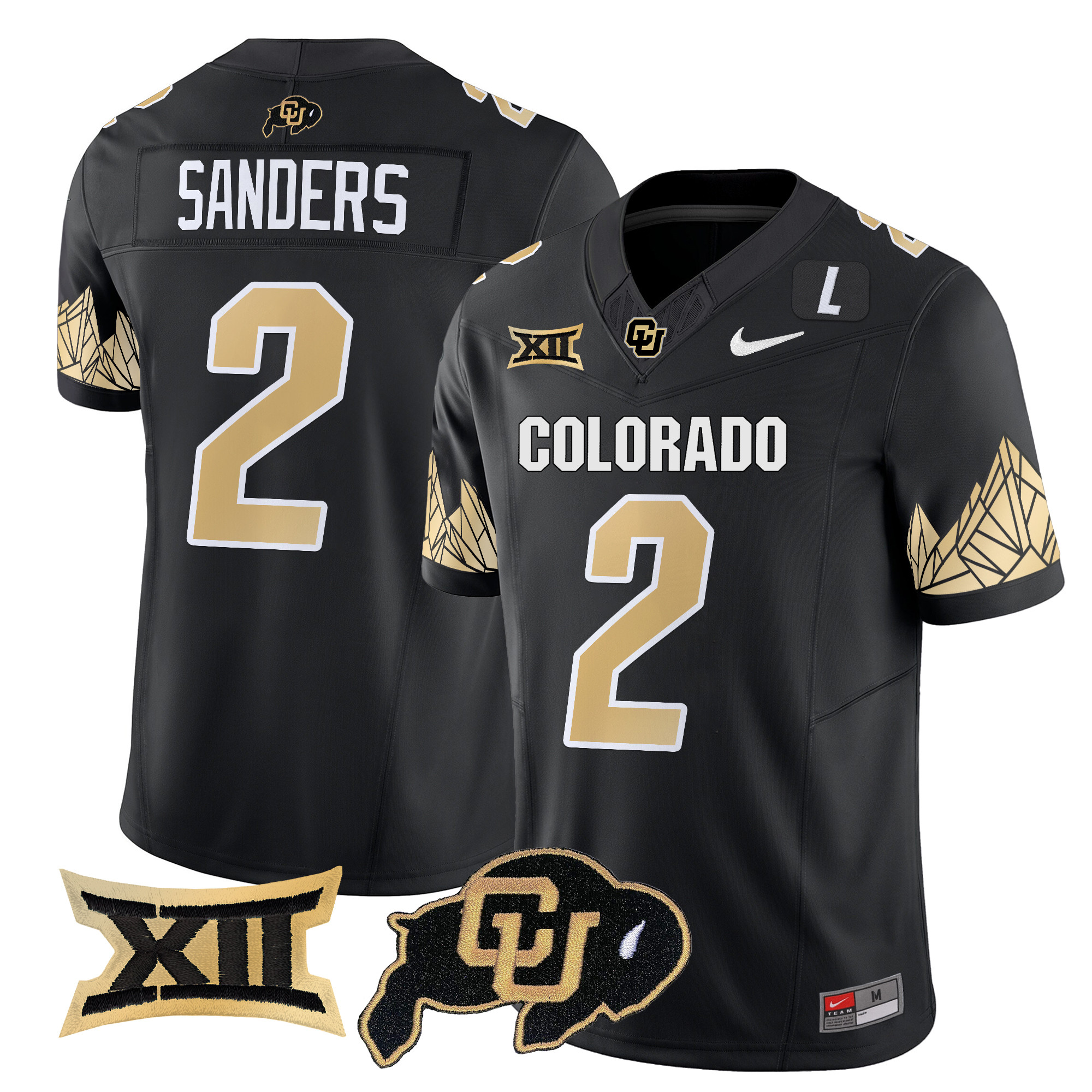 Men’s Colorado Buffaloes Vapor Limited Jersey V4 – Big 12 XII Patch – All Stitched