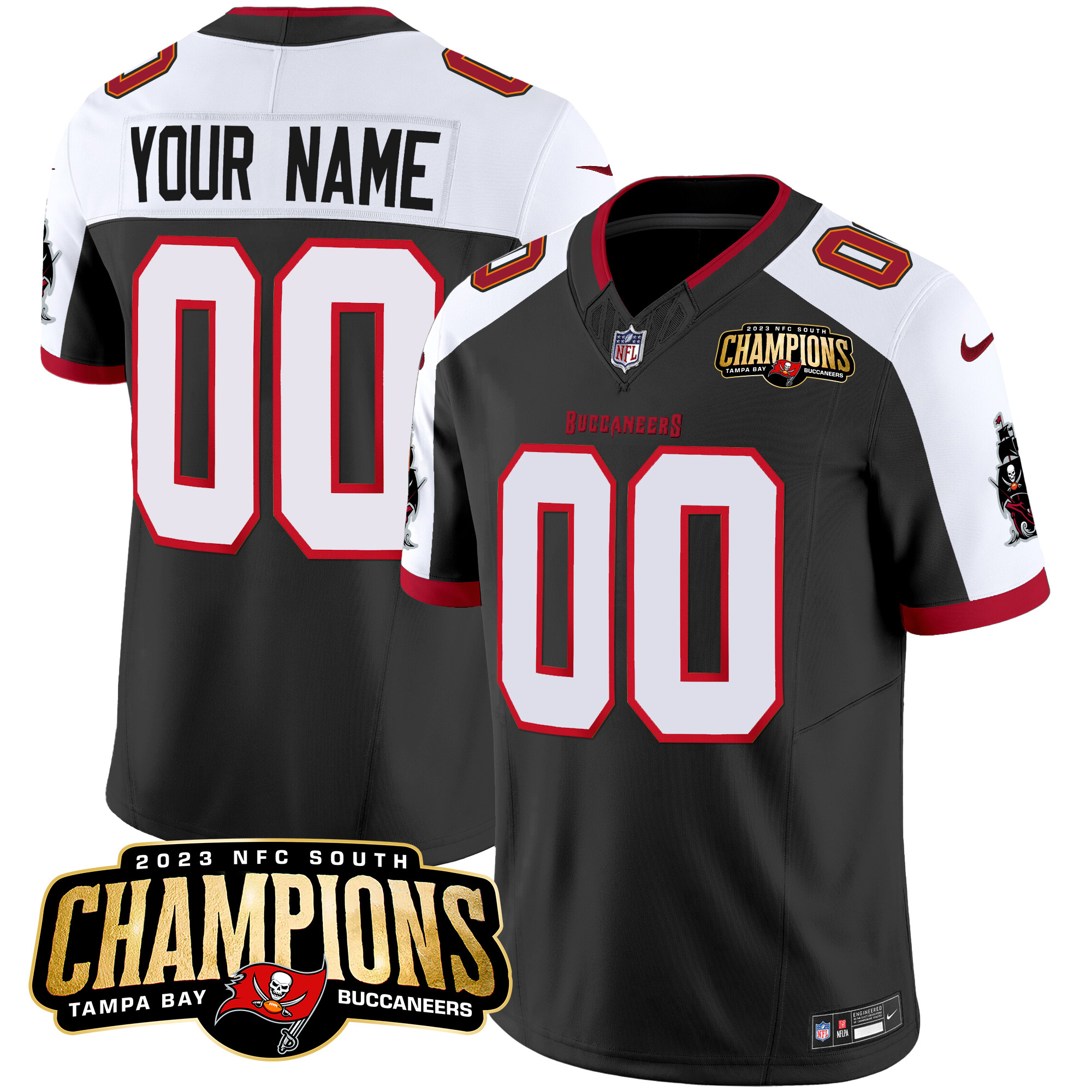Tampa Bay Buccaneers 2023 NFC South Champions Patch Vapor Custom Jersey – All Stitched