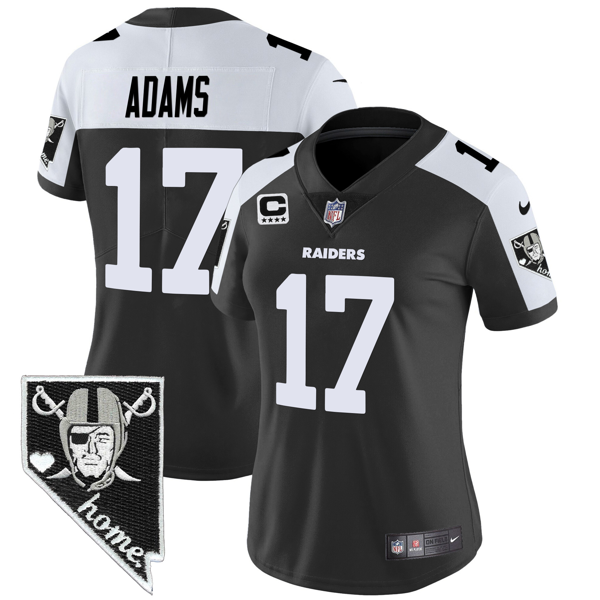 Women’s Las Vegas Raiders Nevada Home Patch Vapor Jersey – All Stitched