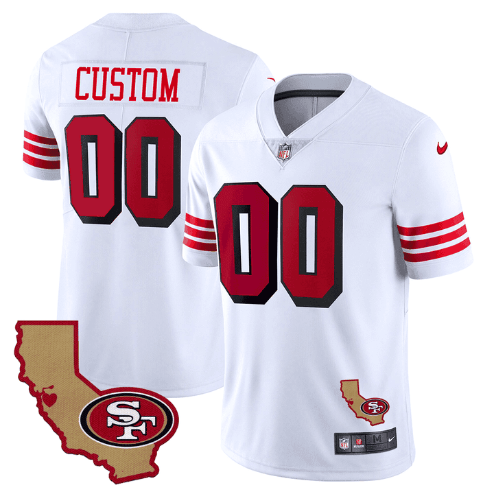San Francisco 49ers 1994 California State Map Patch Throwback Custom Jersey – All Stitched