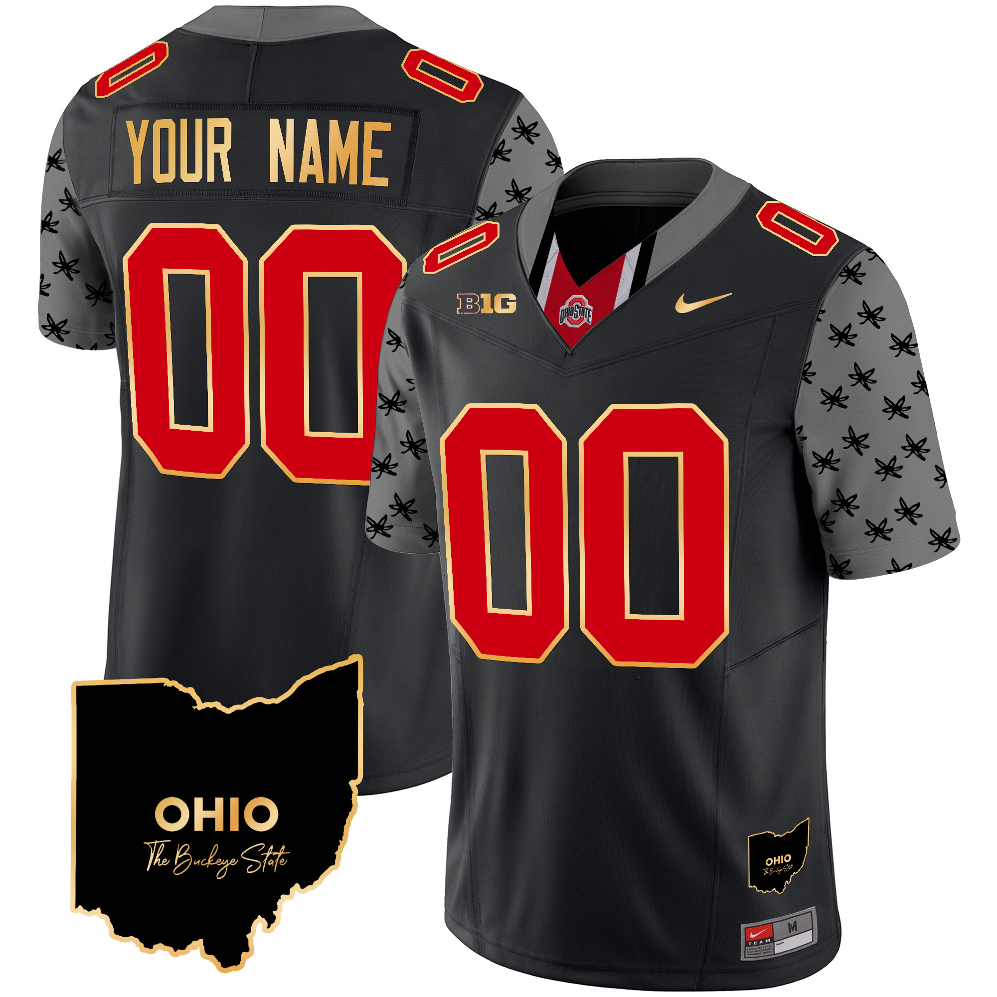 Ohio State Buckeyes 2024 Home Patch Gold Trim Vapor Limited Custom Jersey V2 – All Stitched