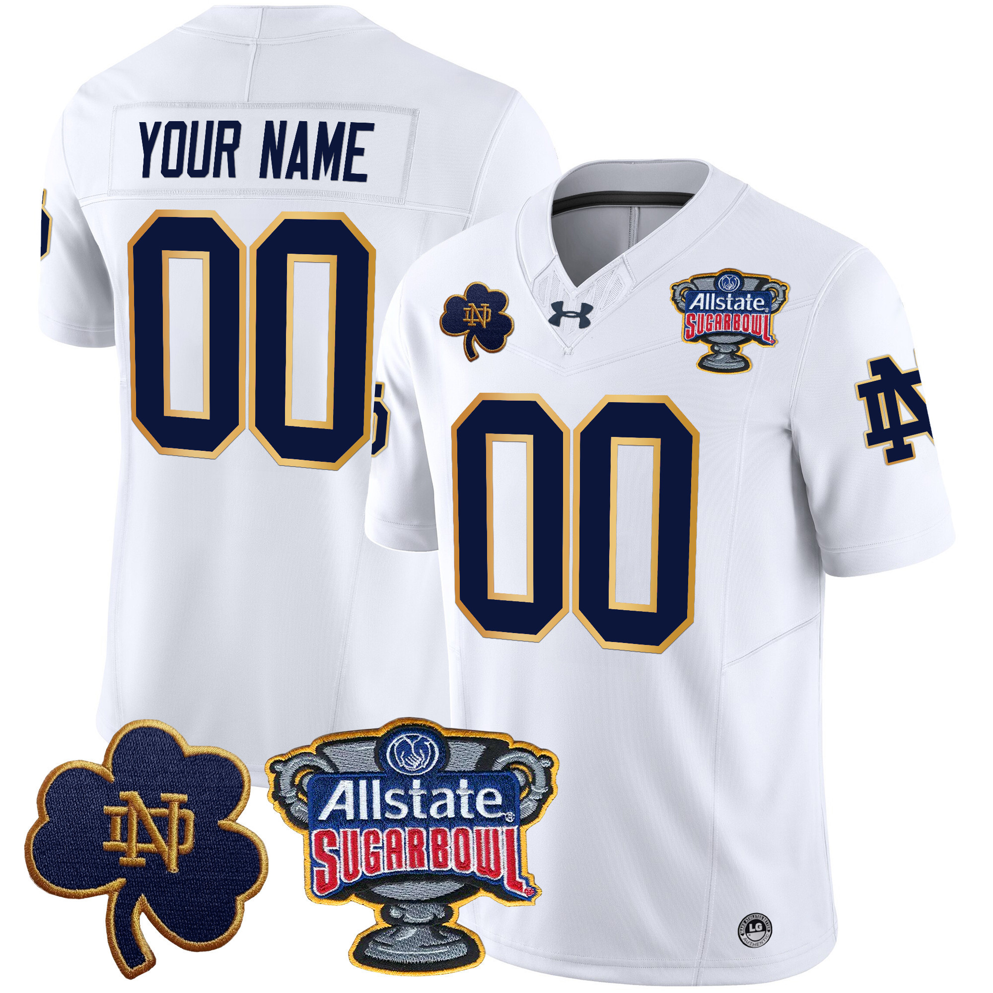 Notre Dame Fighting Irish 2024 Sugar Bowl Patch Vapor Limited Custom Jersey V2 – All Stitched