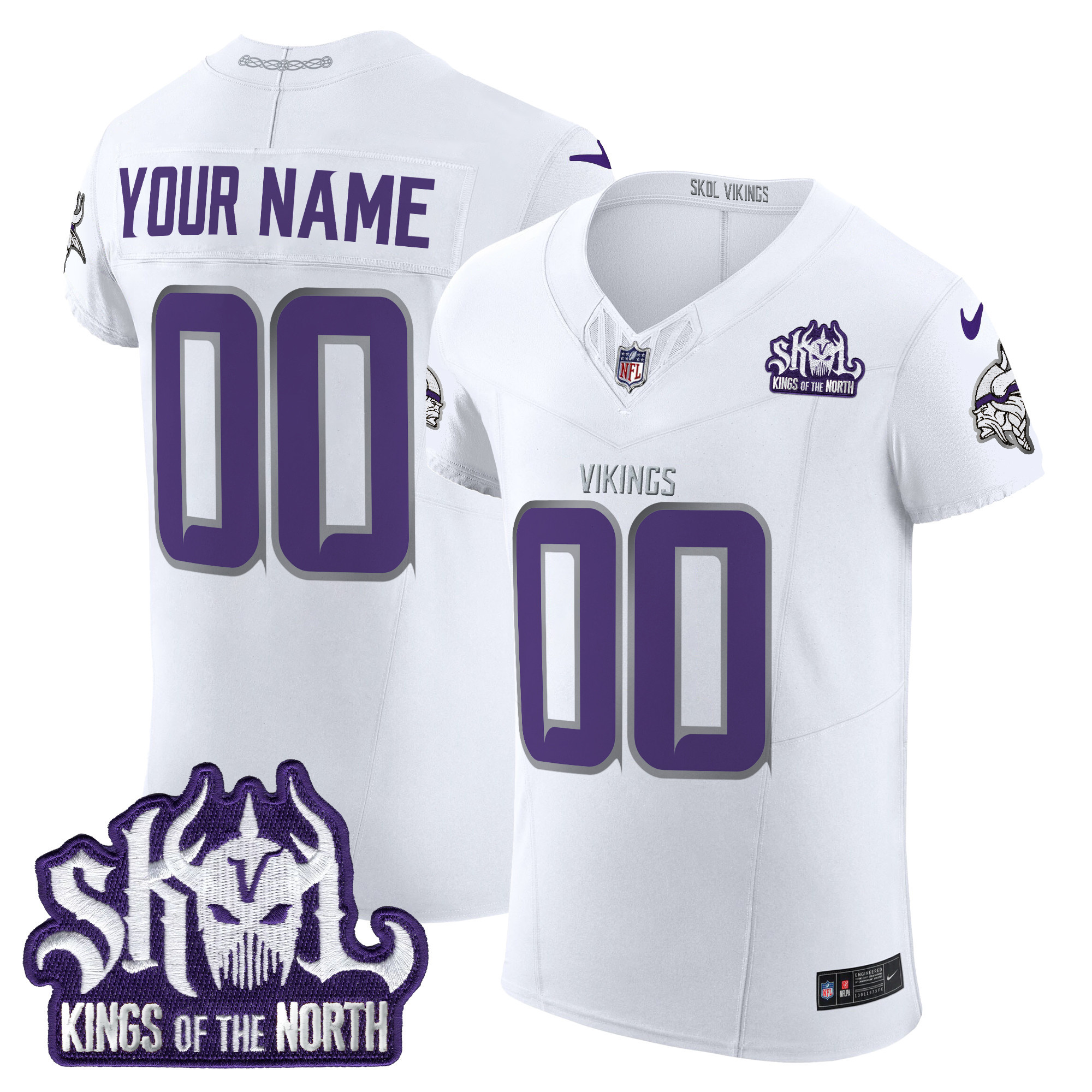 Minnesota Vikings 2024 Winter Warrior Skol Patch Vapor Elite Custom Jersey – All Stitched