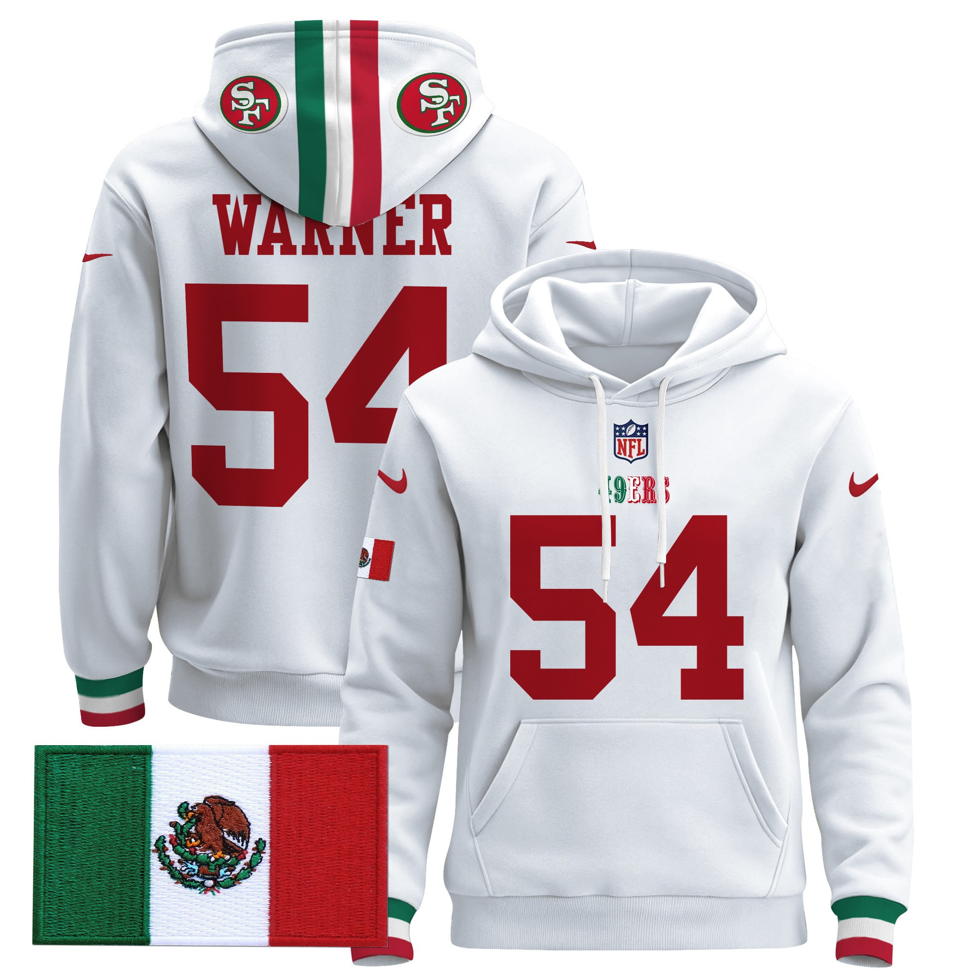 Men’s 49ers Mexico 2024 Pullover Hoodie – All Stitched