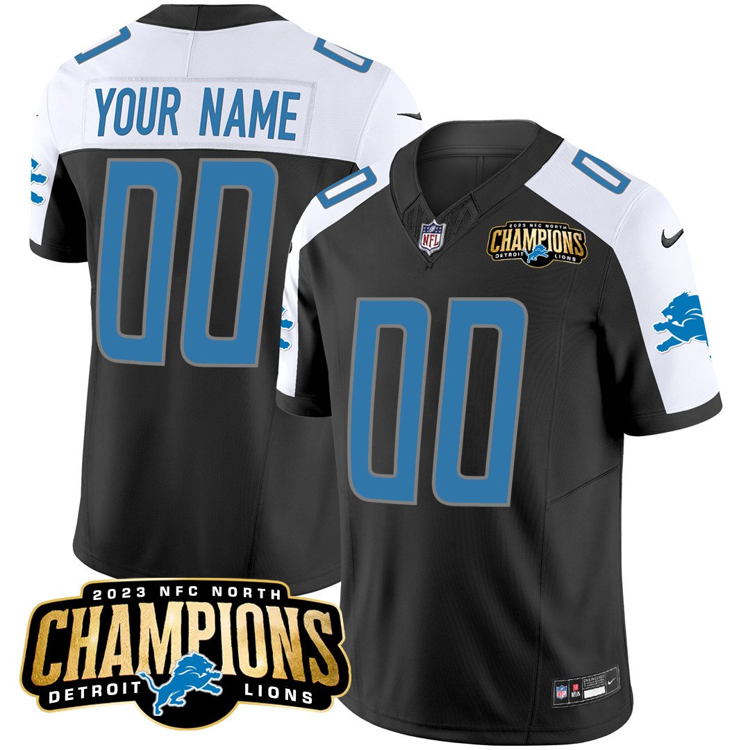 Detroit Lions 2023 NFC North Champions Patch Vapor Custom Jersey – All Stitched