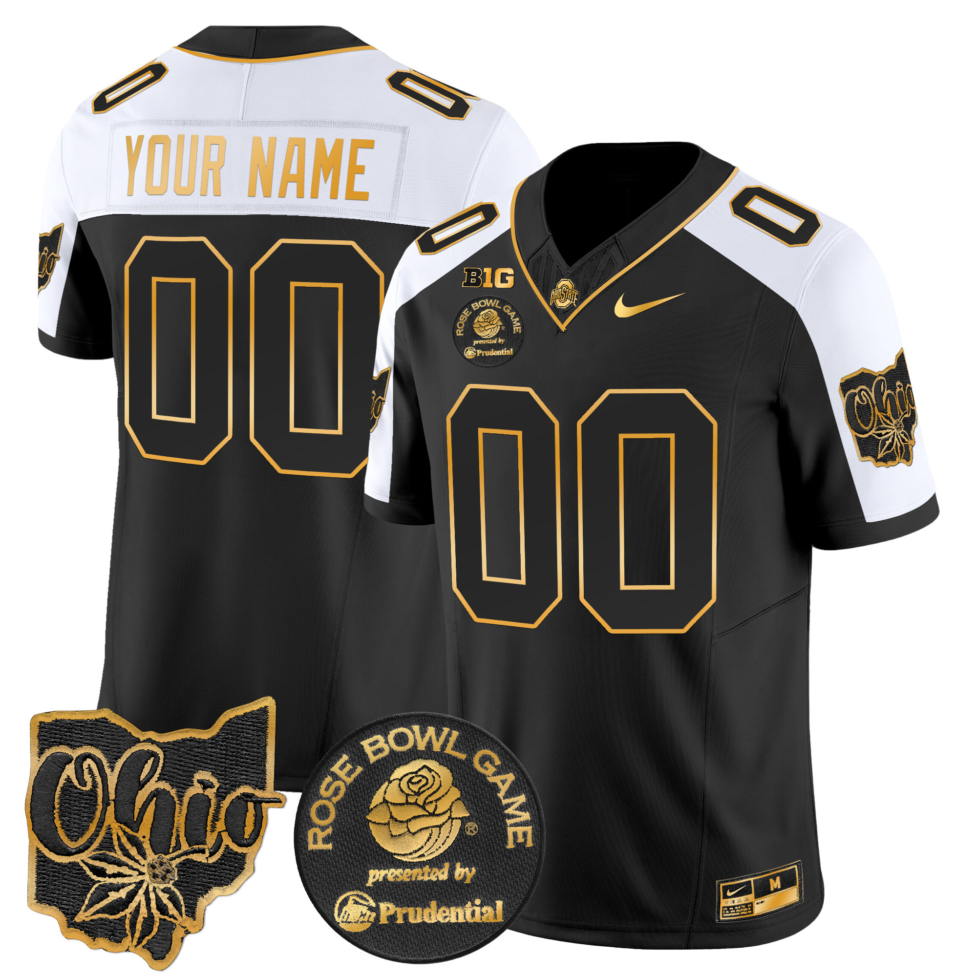 Ohio State Buckeyes Rose Bowl Gold Vapor Limited Custom Jersey – All Stitched