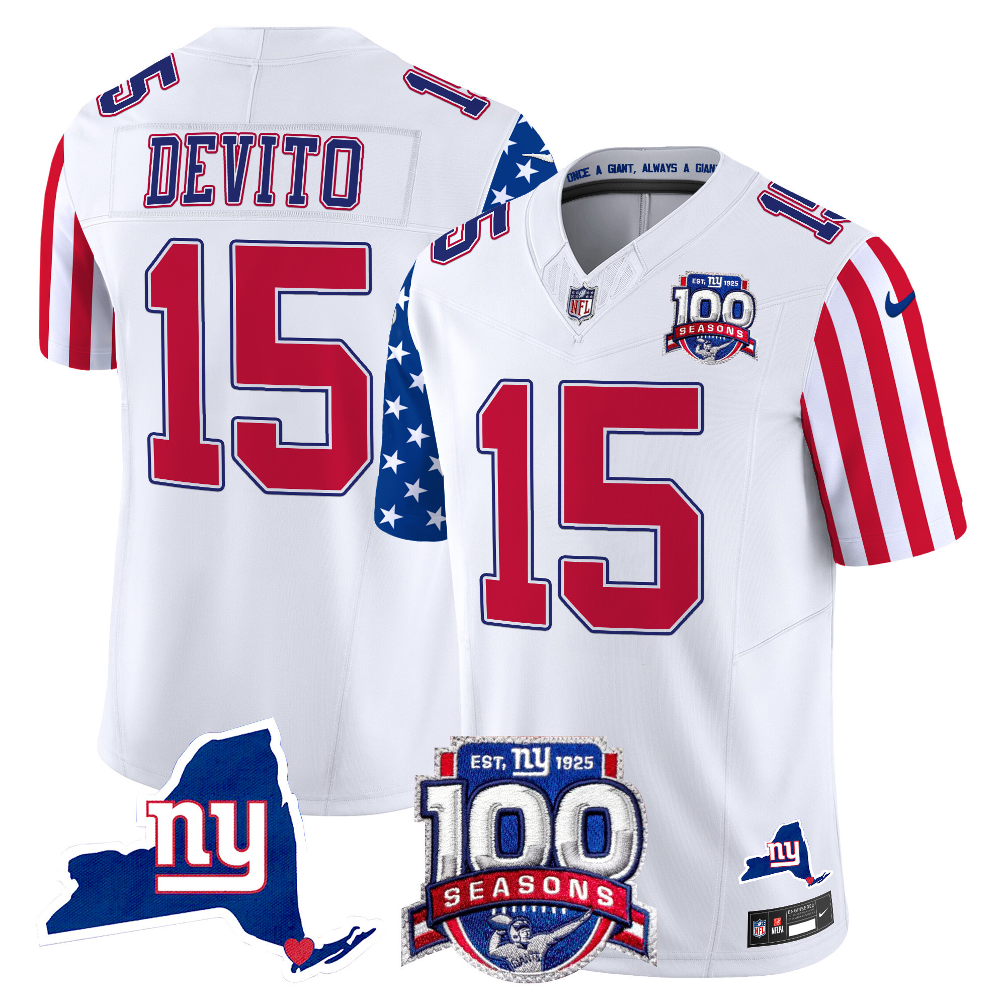 Men’s New York Giants American Style Vapor Limited Jersey – All Stitched