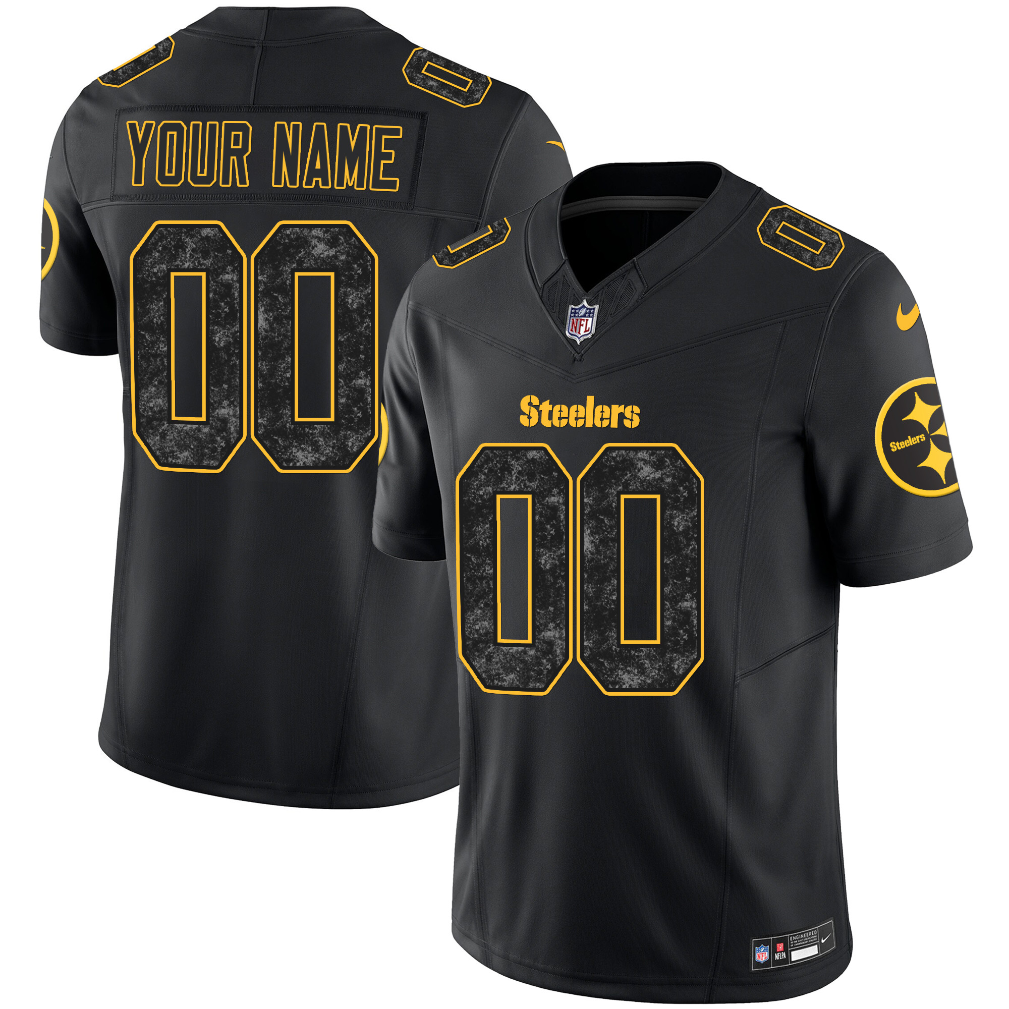 Pittsburgh Steelers Grunge Vapor Limited Custom Jersey – All Stitched
