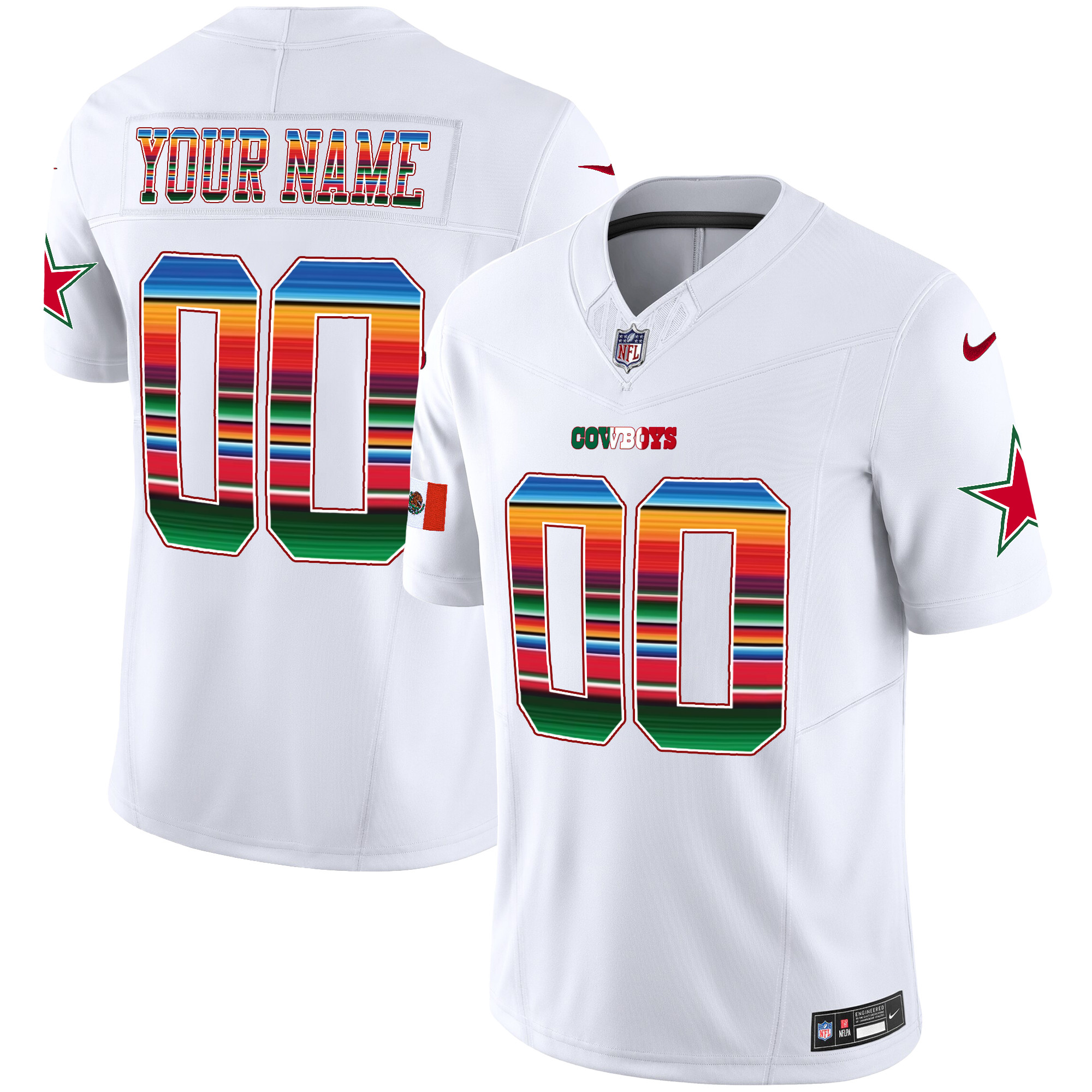 Dallas Cowboys Mexico Vapor Limited Custom Jersey V2 – All Stitched