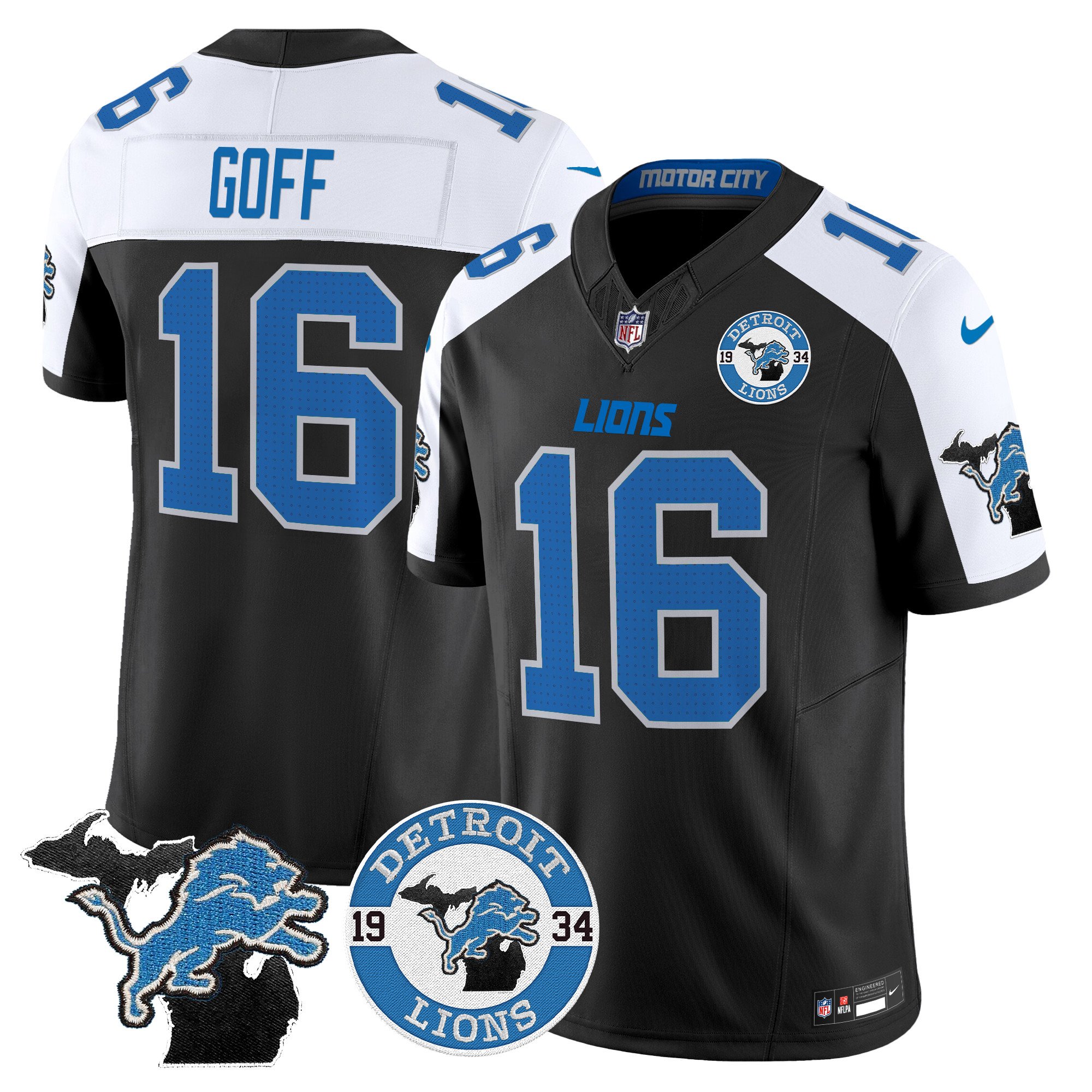 Men’s Detroit Lions 2024 Vapor Limited Jersey – Est. 1934 Patch – All Stitched