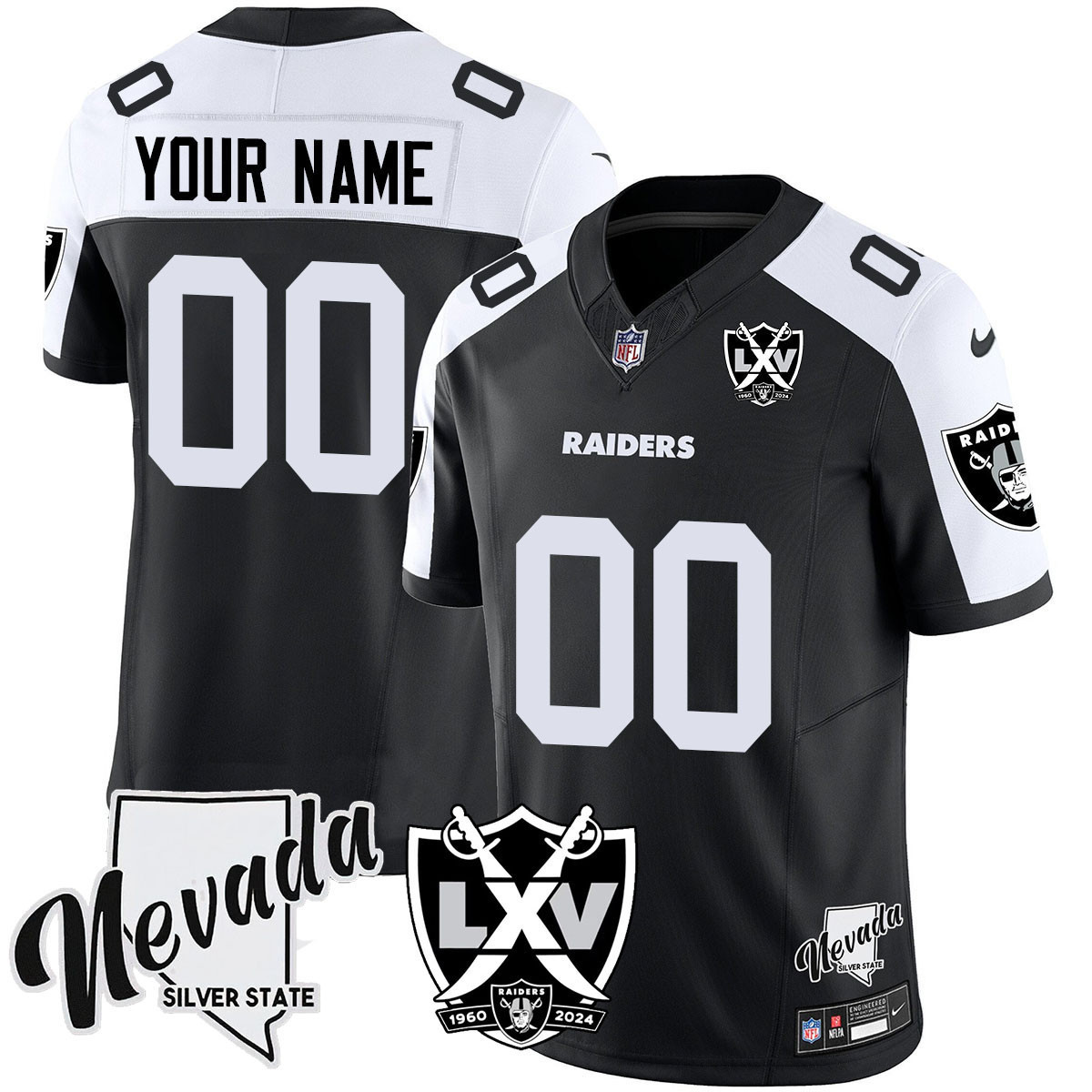 Las Vegas Raiders 2024 Vapor Limited Custom Jersey – 65th Anniversary – All Stitched