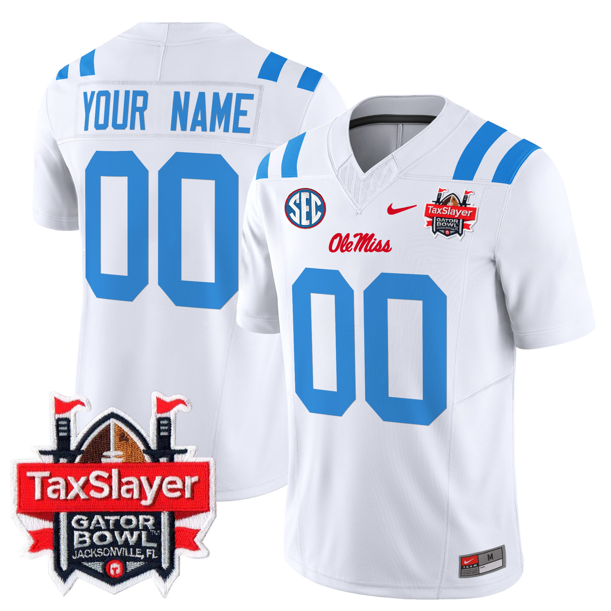 Ole Miss Rebels 2024 Gator Bowl Patch Vapor Limited Custom Jersey V2 – All Stitched