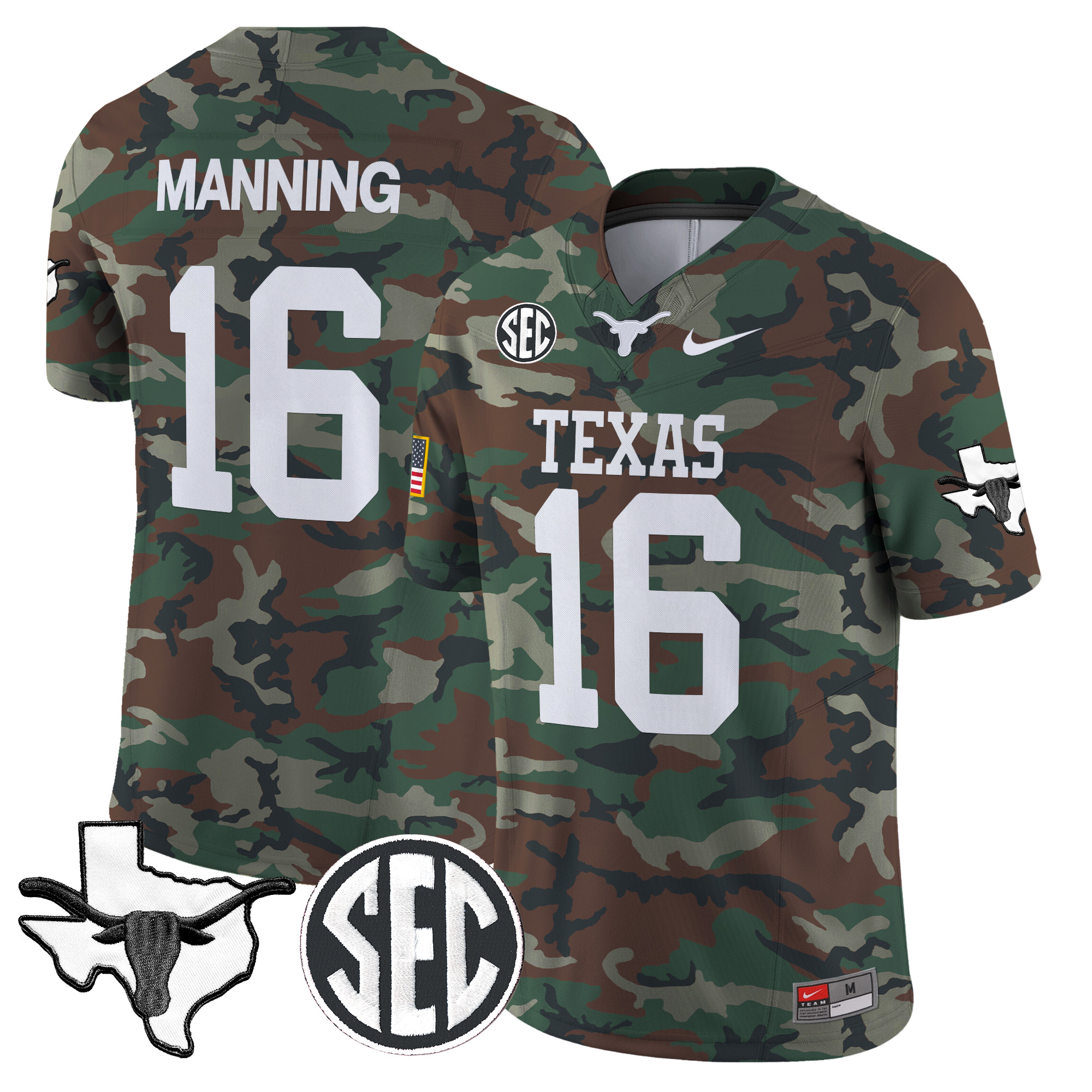 Texas Longhorns 2024 Military Vapor Limited Jersey V2 – All Stitched