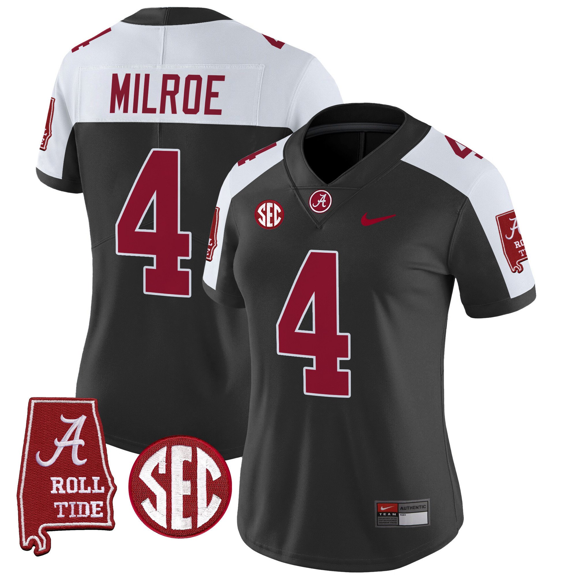 Women’s Alabama Crimson Tide Vapor Limited Jersey V3 – Alabama Map – All Stitched