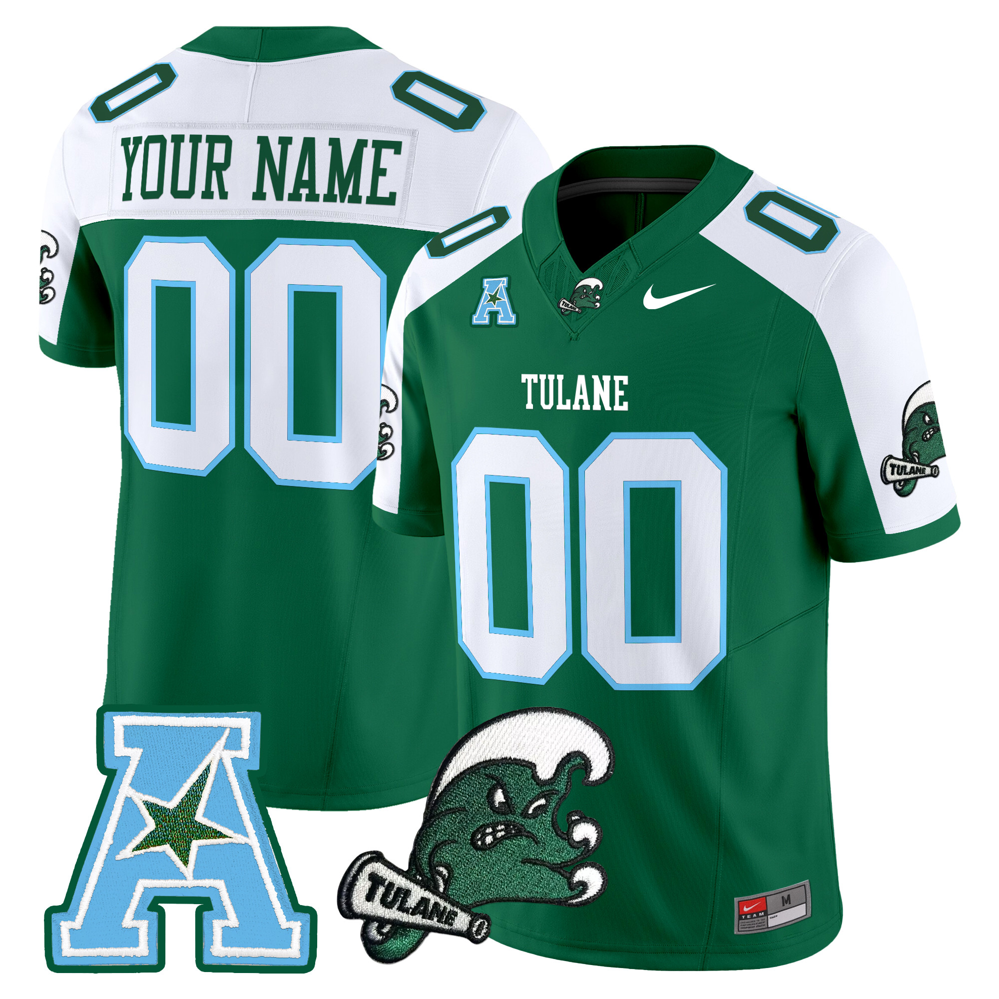 Tulane Green Wave 2024 Vapor Limited Custom Jersey – All Stitched