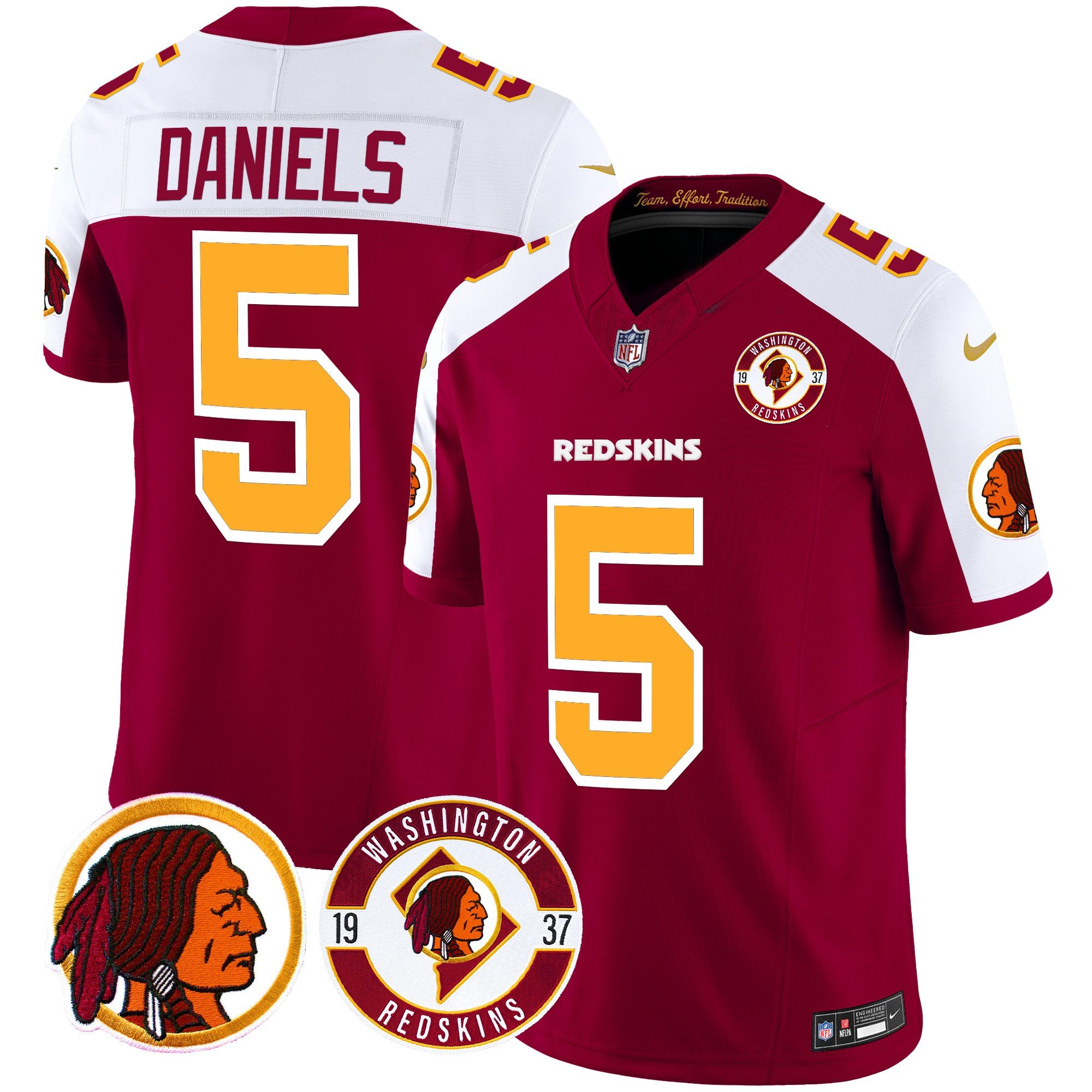 Men’s Washington Redskins 2024 Vapor Limited Jersey – Est. 1937 Patch – All Stitched