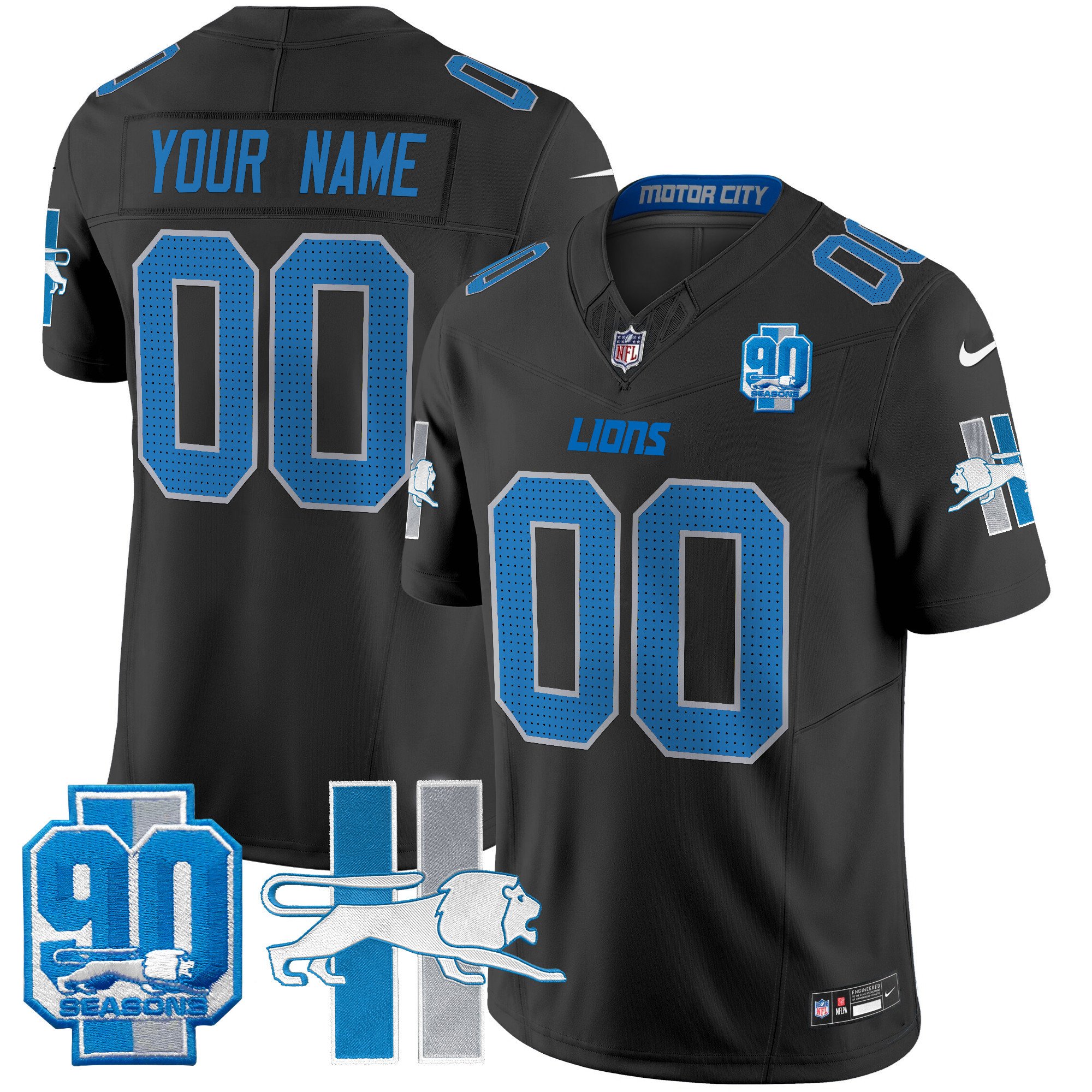 Detroit Lions 1946 Throwback Vapor Limited Custom Jersey – All Stitched