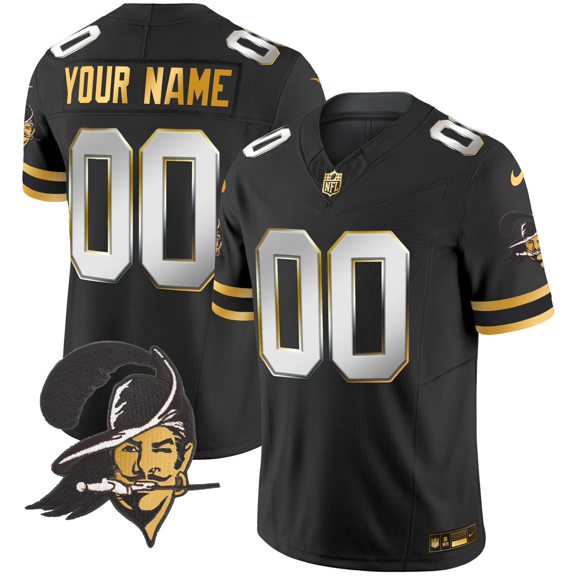 Tampa Bay Buccaneers Throwback Gold Vapor Limited Custom Jersey – All Stitched