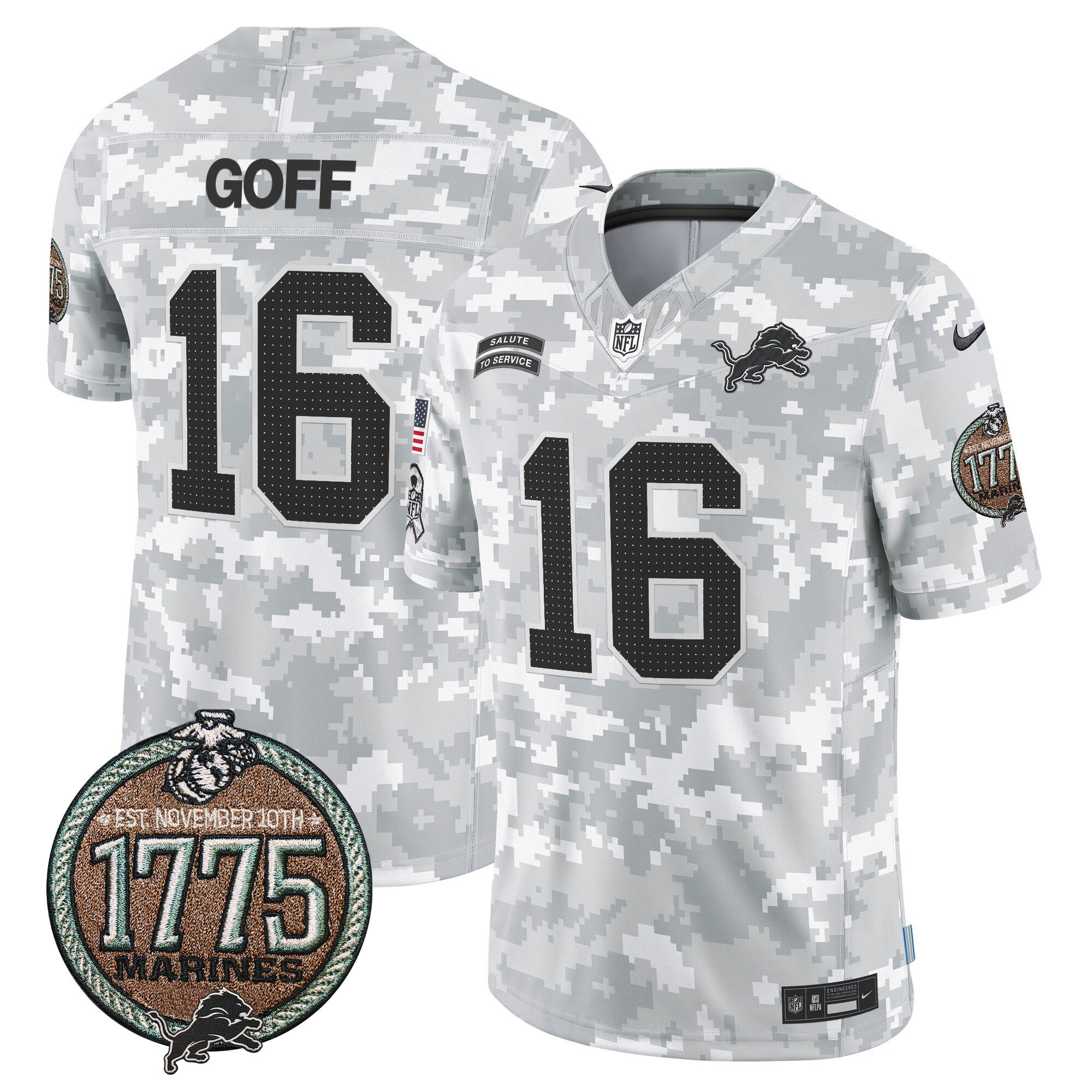 Men’s Detroit Lions 2024 Salute to Service Establishment Year Patch Vapor Limited Jersey – All Stitched