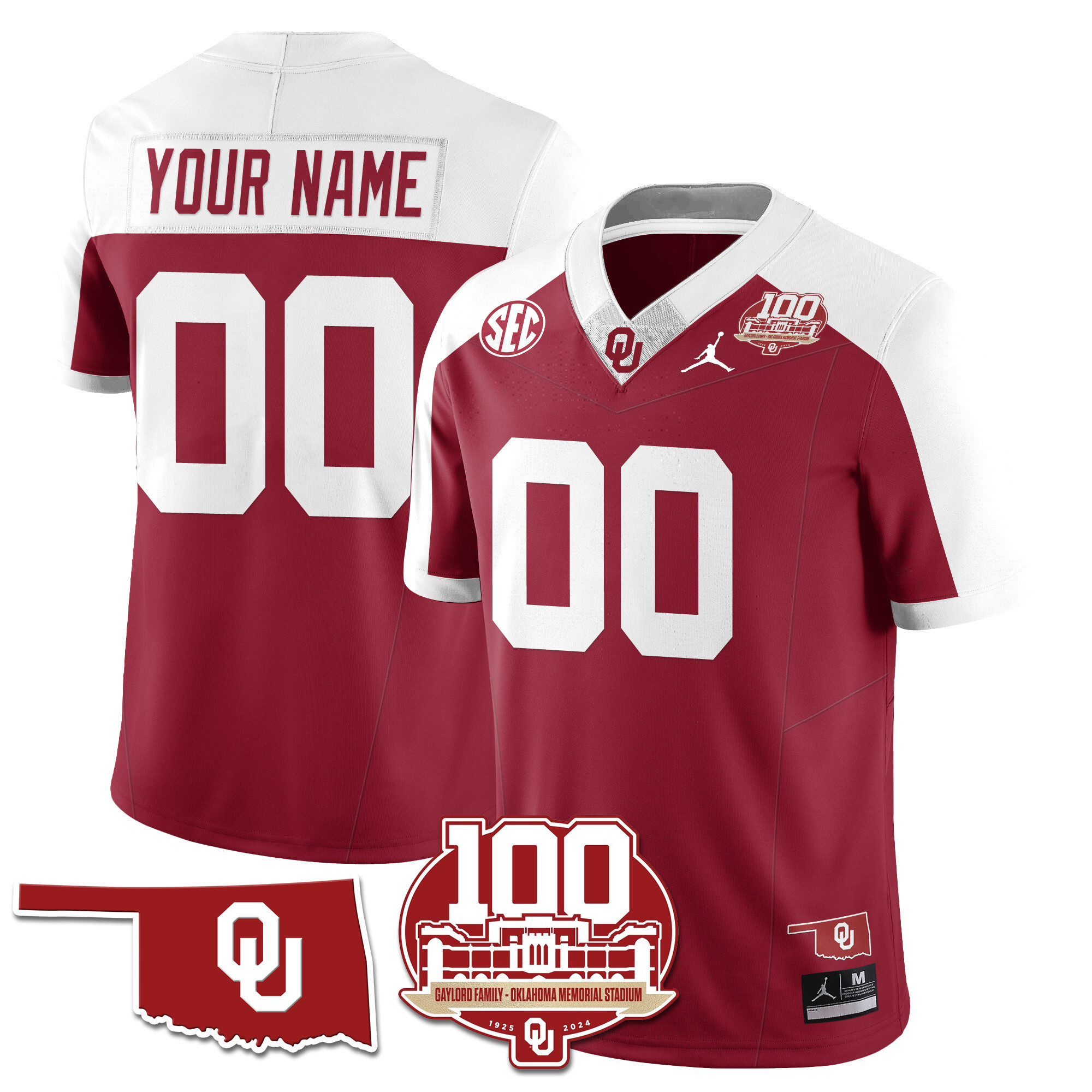 Oklahoma Sooners 1946-56 Throwback Vapor Limited Custom Jersey – 100th Season – All Stitched