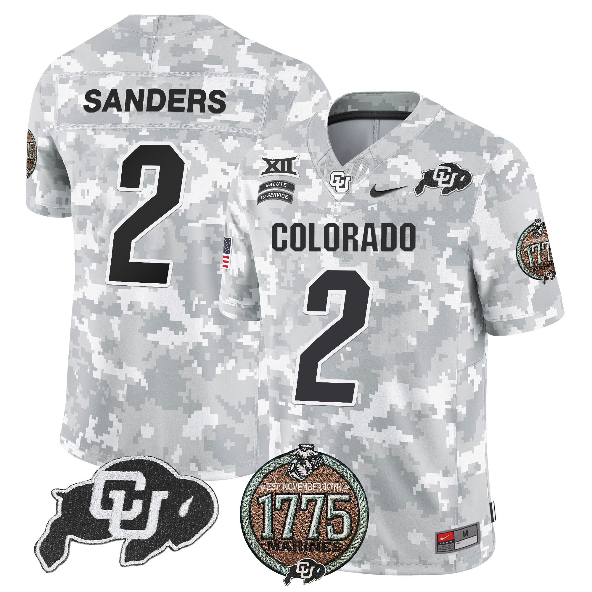 Men’s Buffaloes 2024 Salute to Service Establishment Year Patch Vapor Limited Jersey – All Stitched