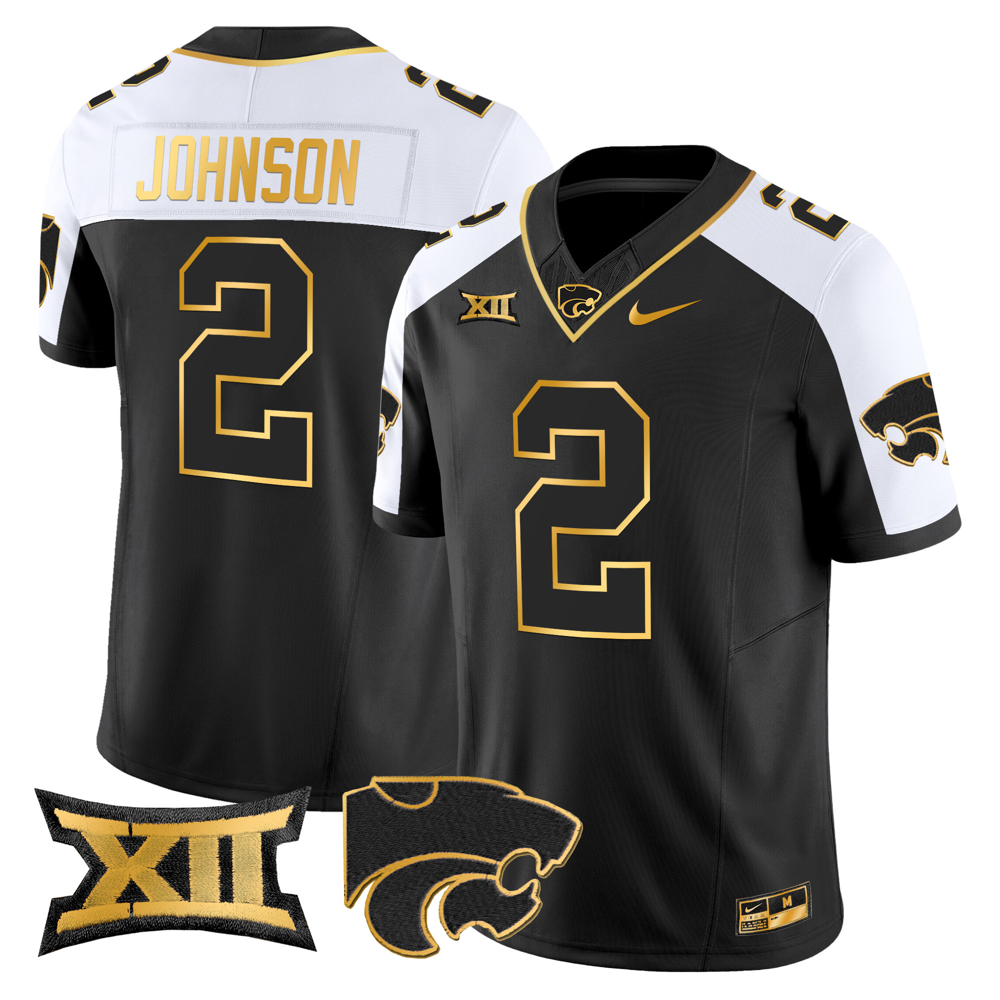 Men’s Kansas State Wildcats 2024 Gold Vapor Limited Jersey – All Stitched