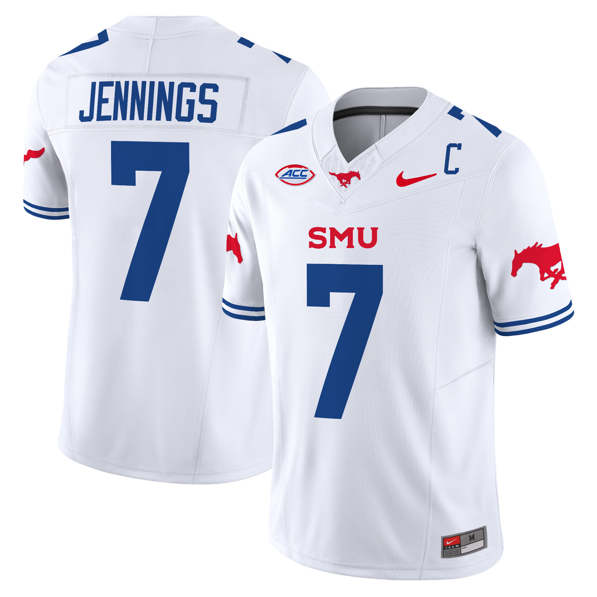Men’s SMU Mustangs “Icy Whites” Vapor Limited Jersey – All Stitched
