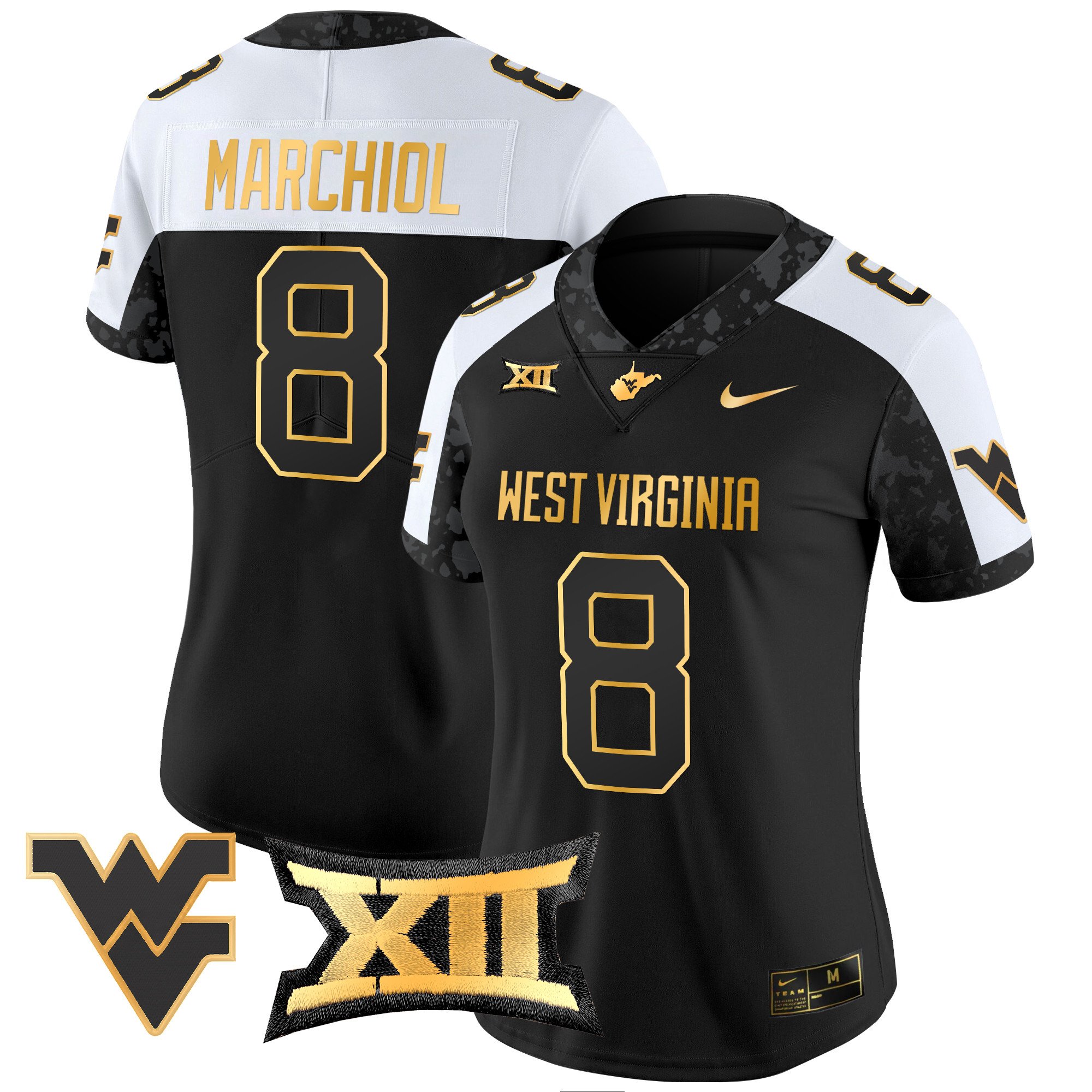 Women’s West Virginia Mountaineers 2024 Gold Vapor Limited Jersey – All Stitched