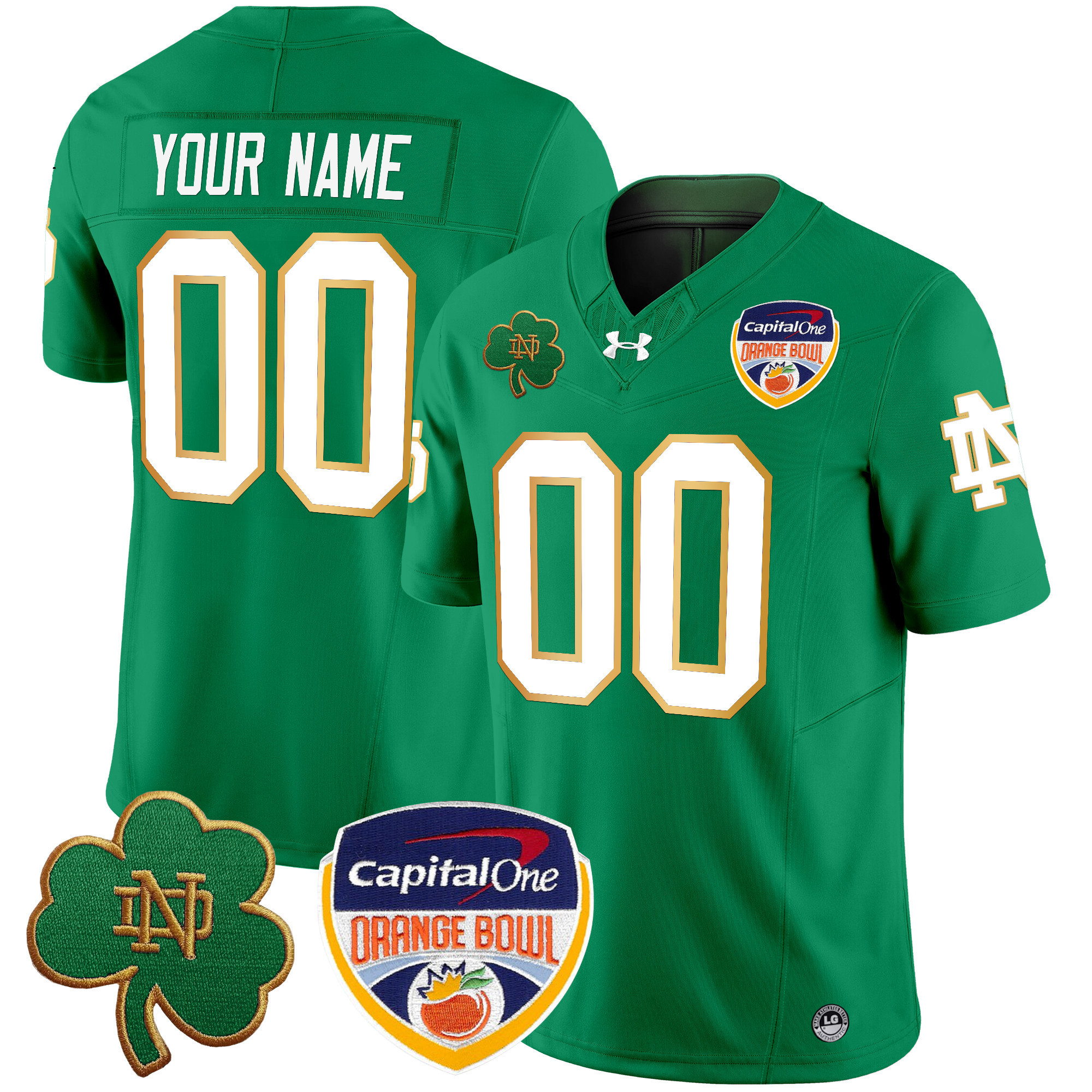 Notre Dame Fighting Irish 2024 Orange Bowl Patch Vapor Limited Custom Jersey – All Stitched