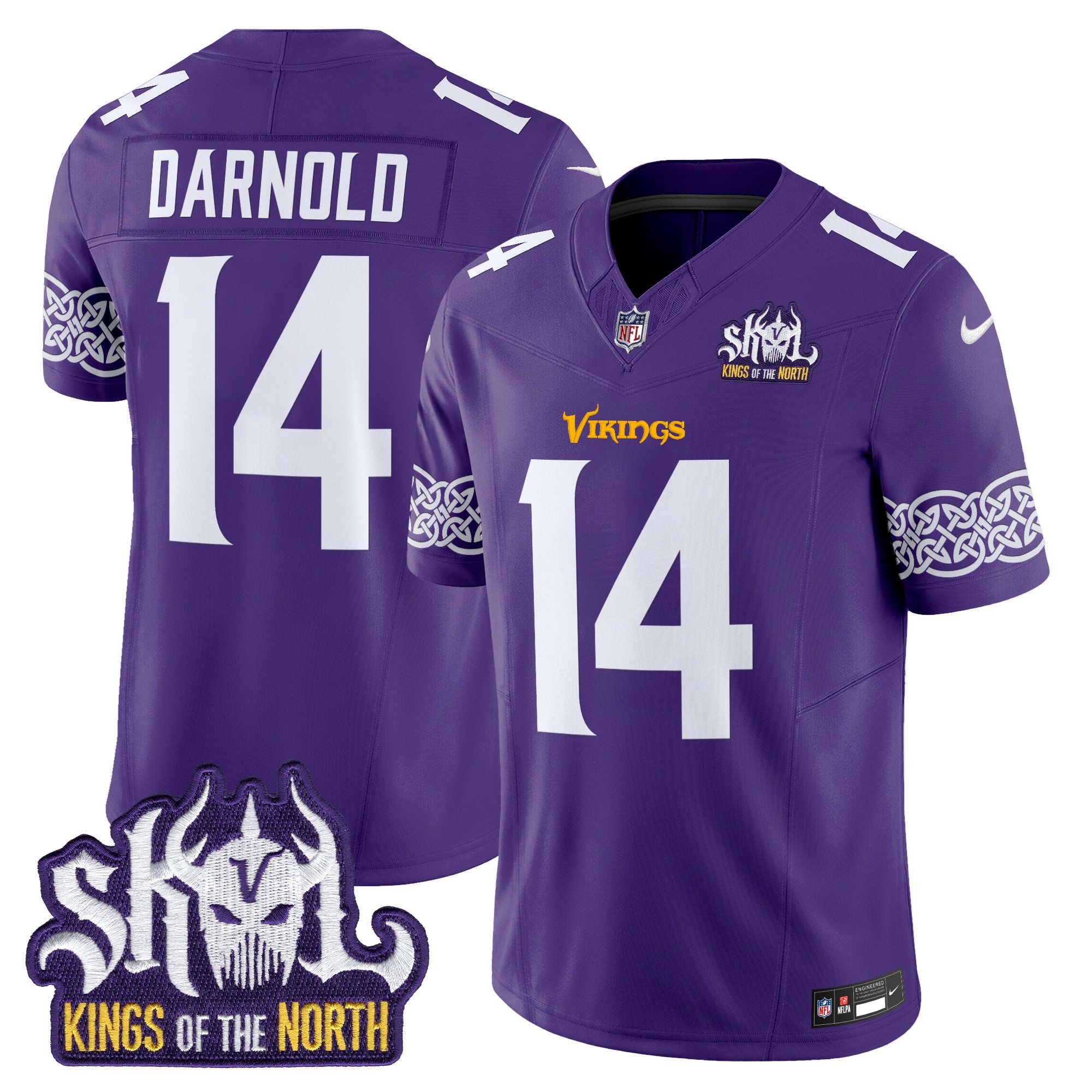 Men’s Minnesota Vikings King Of The North Patch Vapor Limited Jersey V2 – All Stitched