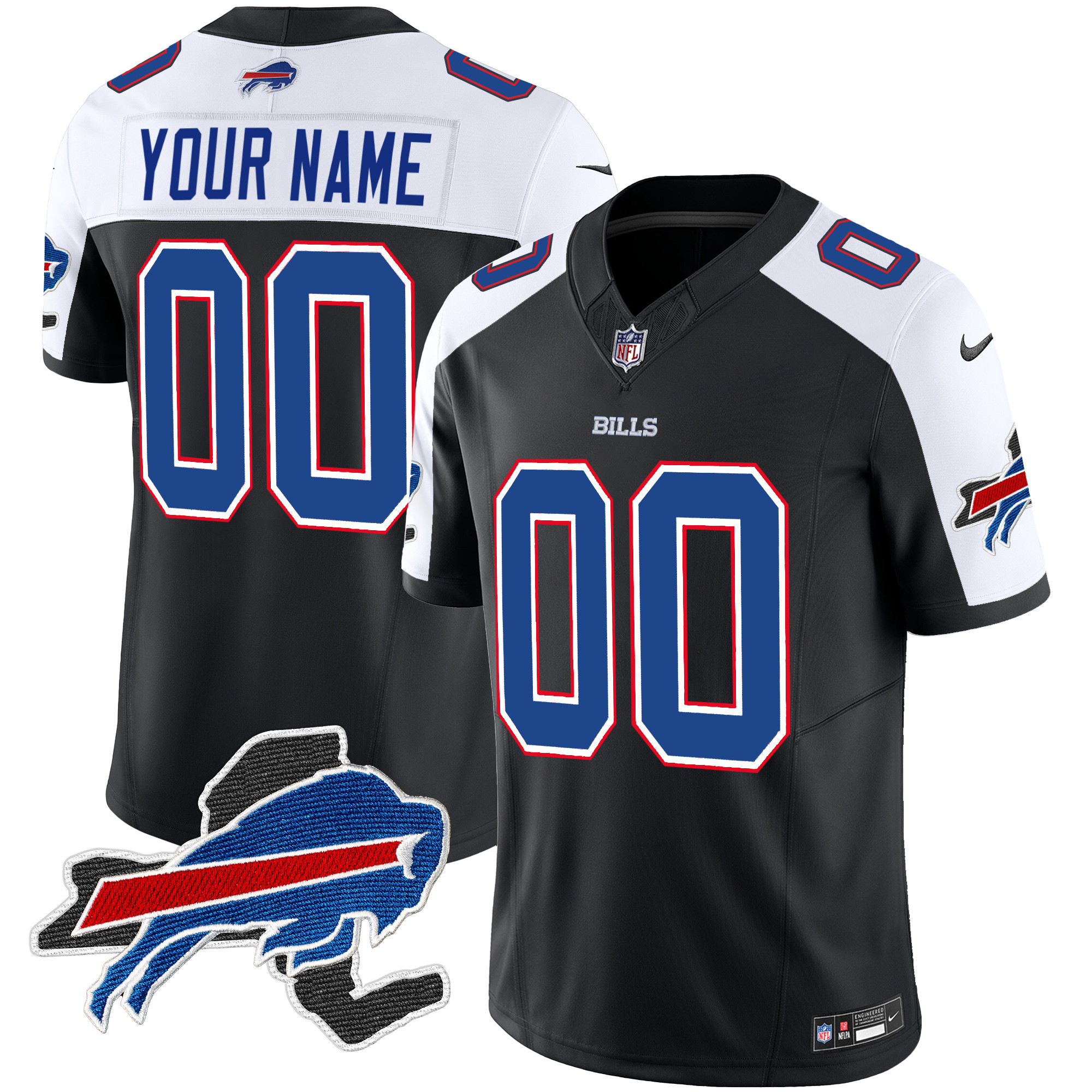 Buffalo Bills New York Patch Vapor Limited Custom Jersey – All Stitched