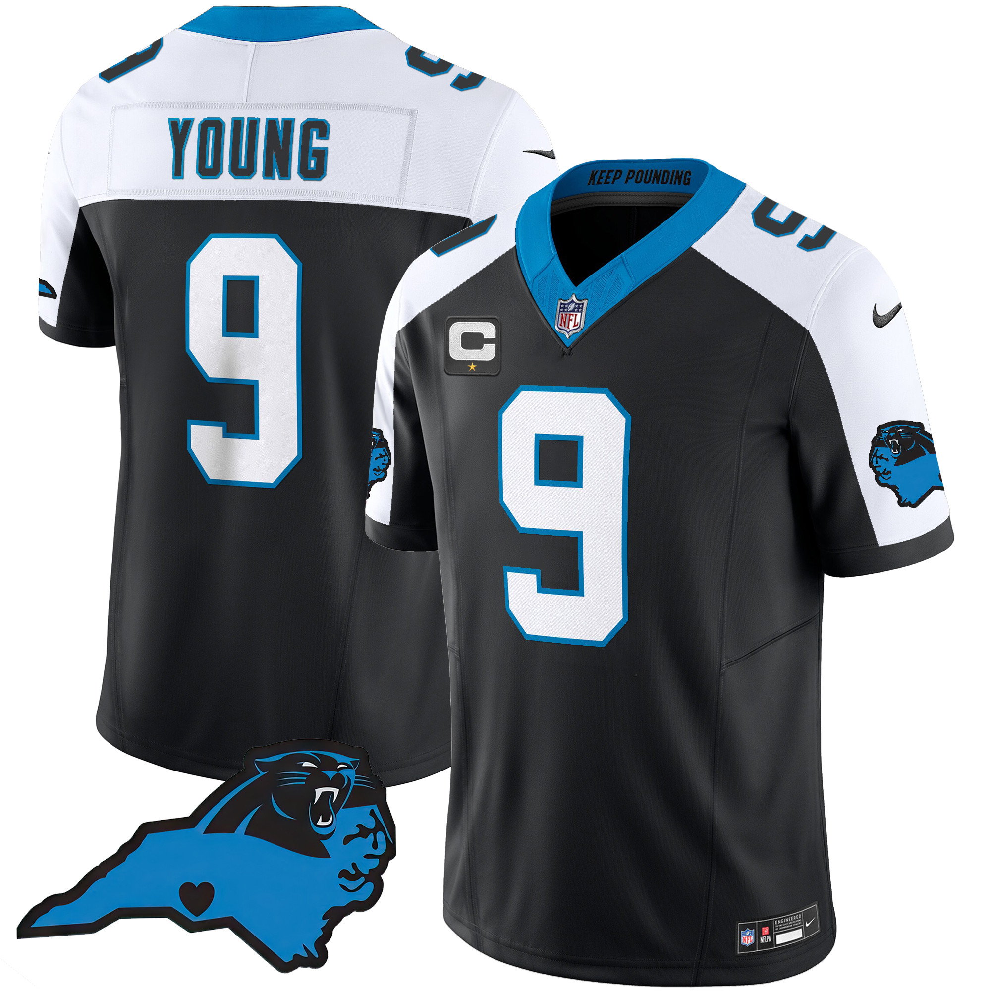 Men’s Carolina Panthers Vapor Limited Jersey – Carolina Patch – All Stitched