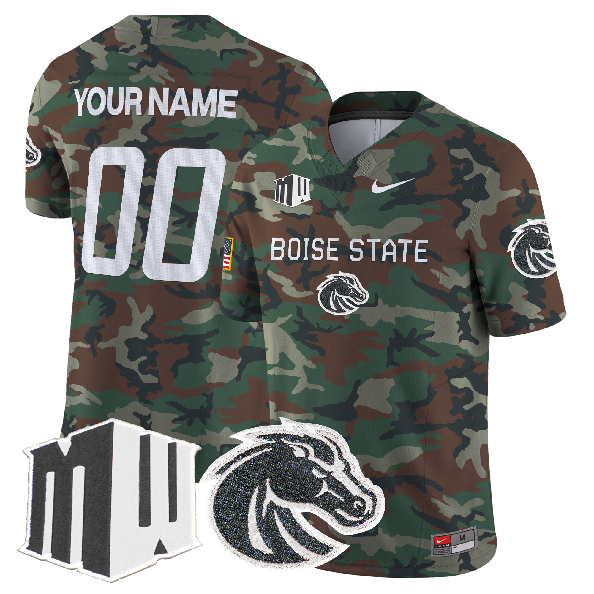 Boise State Broncos 2024 Military Vapor Limited Custom Jersey – All Stitched