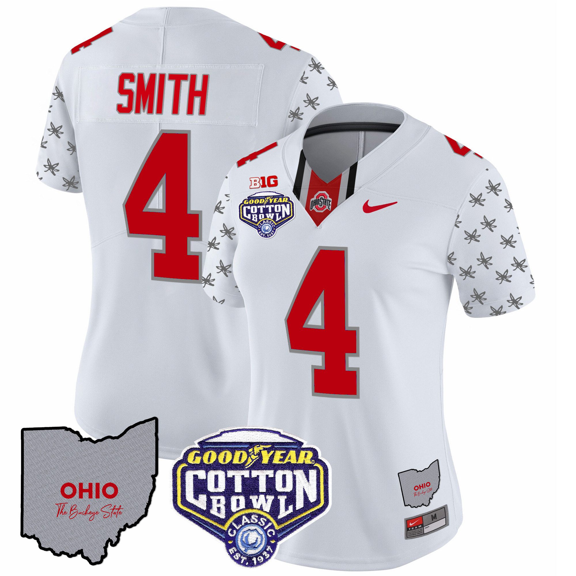 Women’s Ohio State Buckeyes Cotton Bowl Patch Vapor Limited Jersey – All Stitched