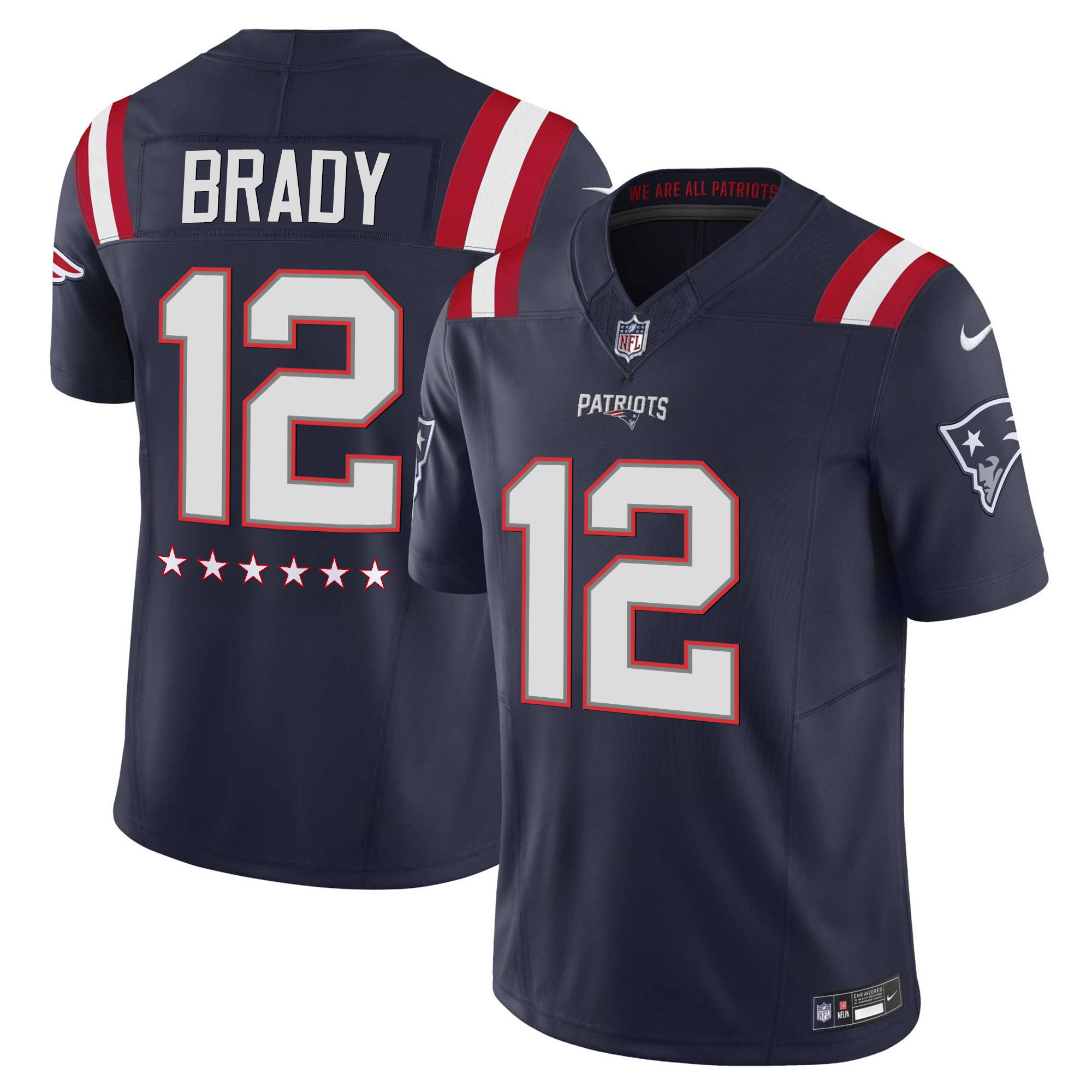 Tom Brady New England Patriots 6x-Time Super Bowl Vapor Limited Jersey – All Stitched
