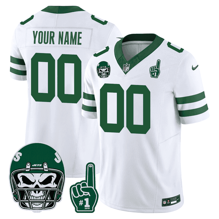New York Jets 1980s Throwback Limited Custom Jersey – Number 1 Patch – All Stitched