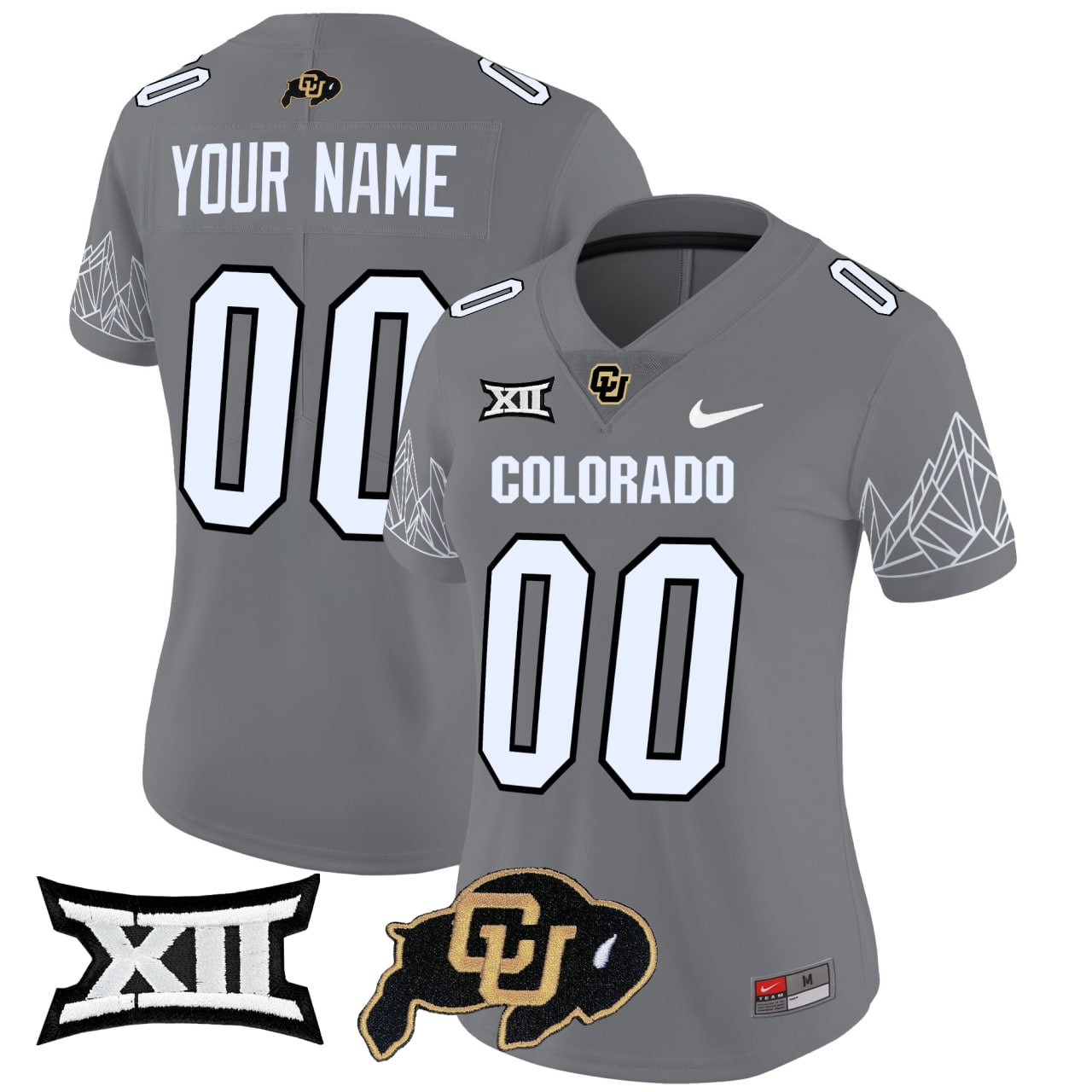 Colorado Buffaloes Gray Vapor Limited Jersey -Big 12 XII Patch – All Stitched
