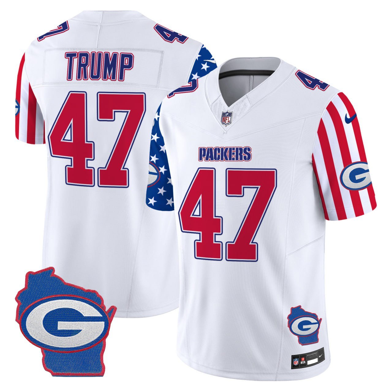 Men’s Donald Trump #47 Green Bay Packers American Style Vapor Limited Jersey – All Stitched